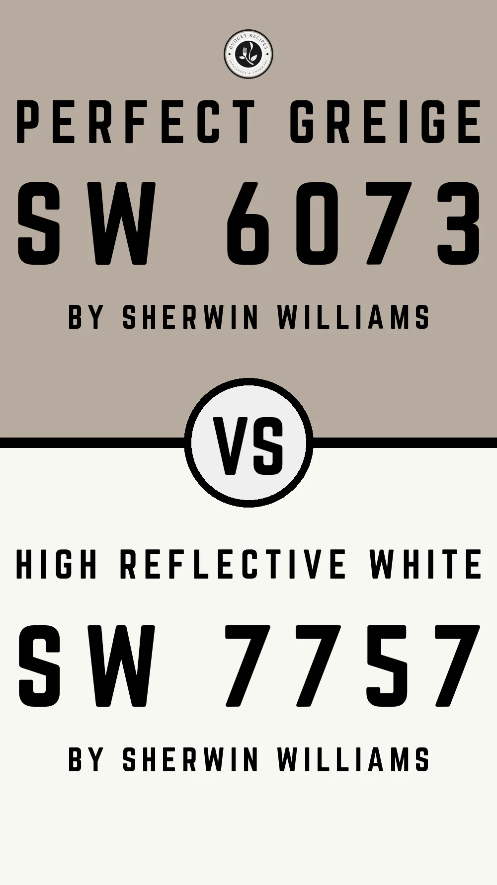 Perfect Greige SW 6073 vs High Reflective White SW 7757