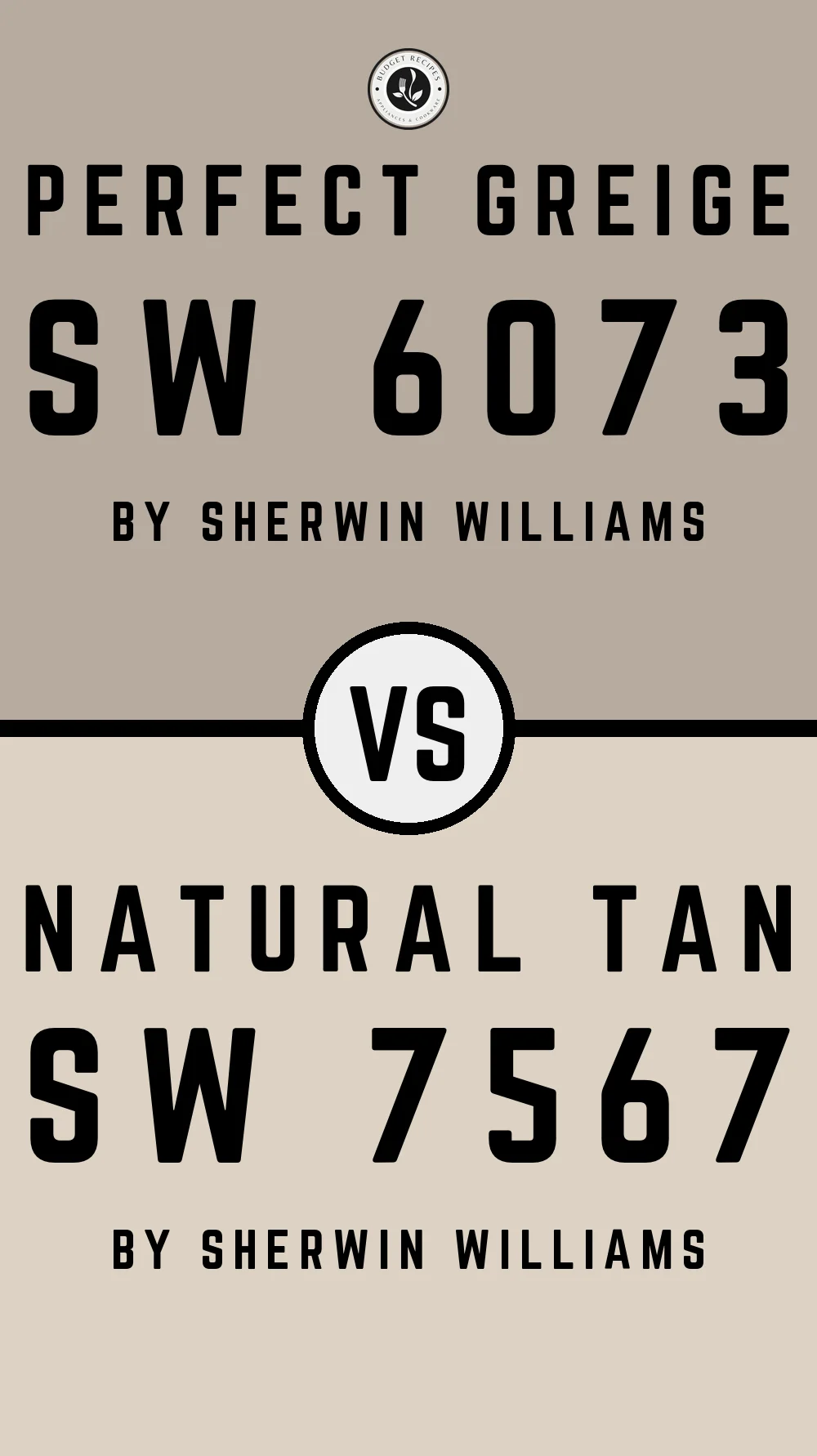 Perfect Greige by Sherwin Williams SW 6073 vs Natural Tan SW 7567