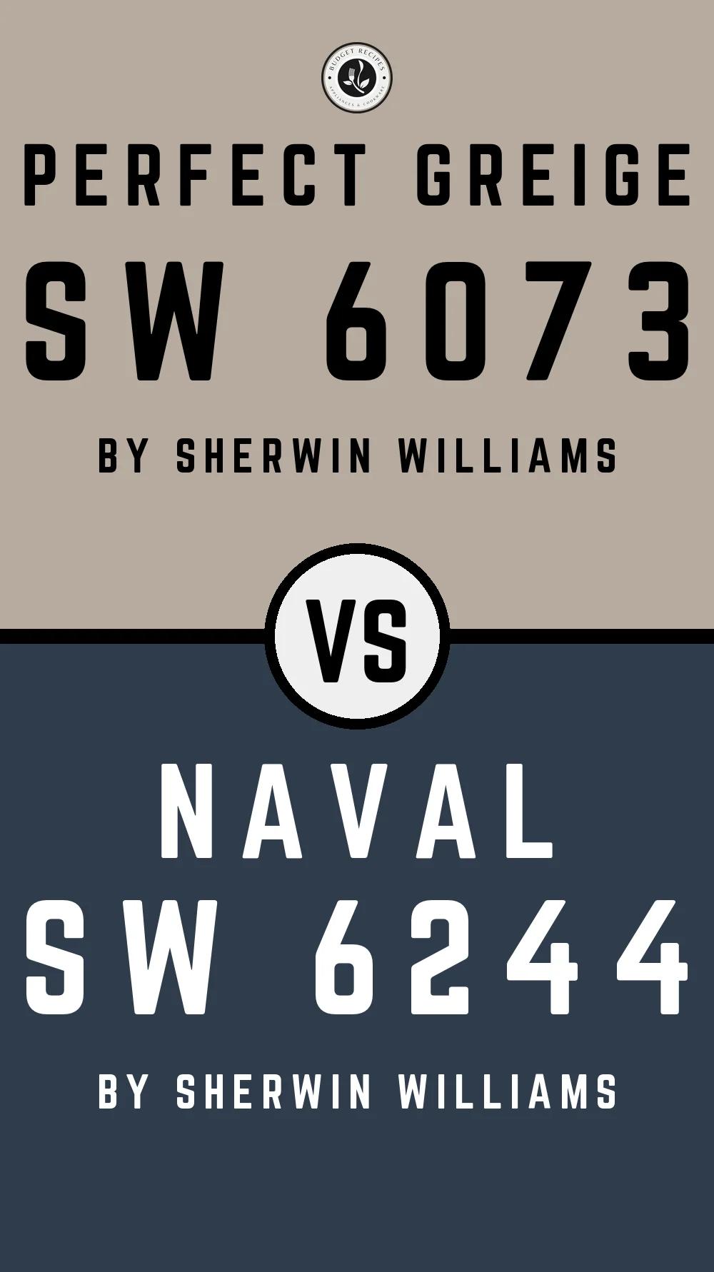 Perfect Greige by Sherwin Williams SW 6073 With Naval SW 6244