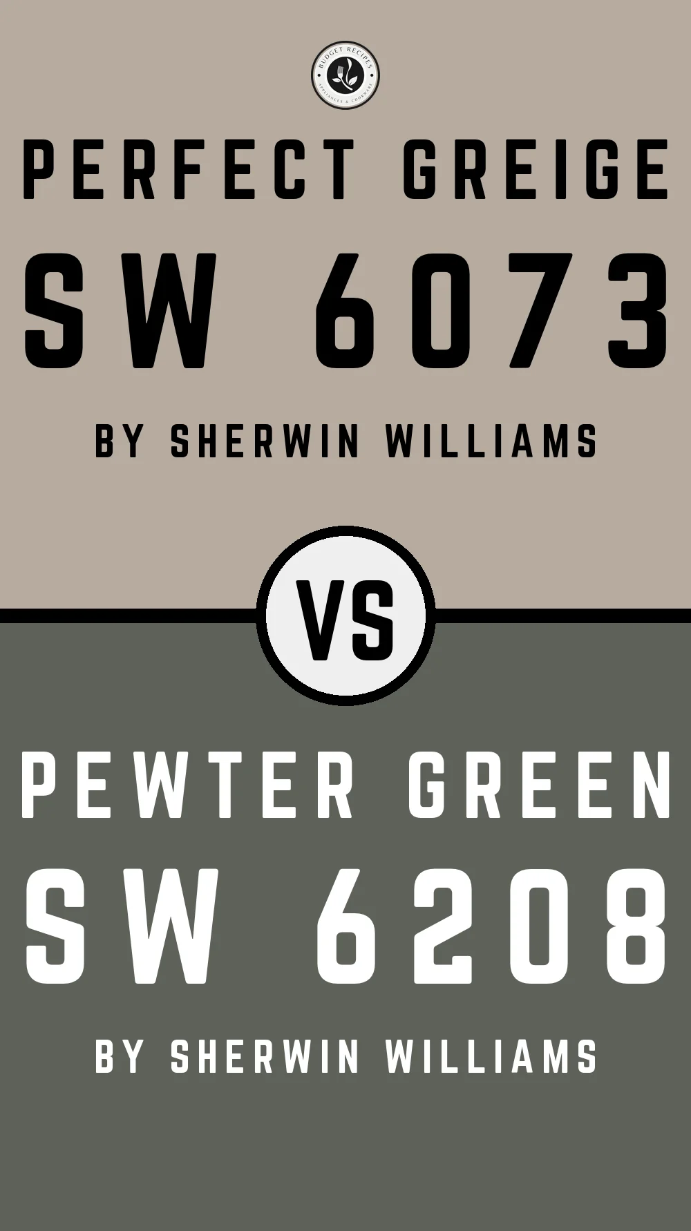 Perfect Greige by Sherwin Williams SW 6073 With Pewter Green SW 6208