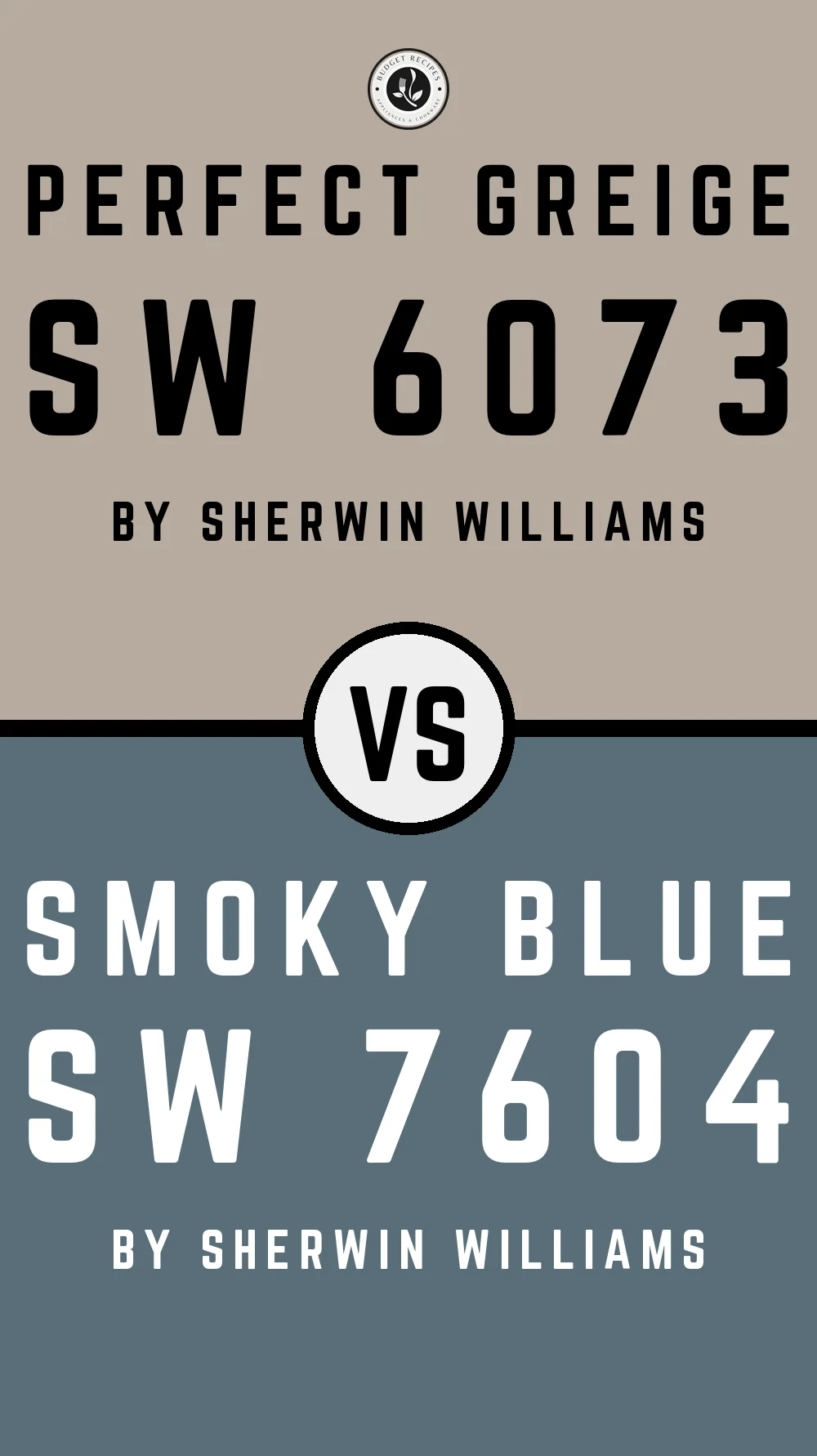 Perfect Greige by Sherwin Williams SW 6073 With Smoky Blue SW 7604
