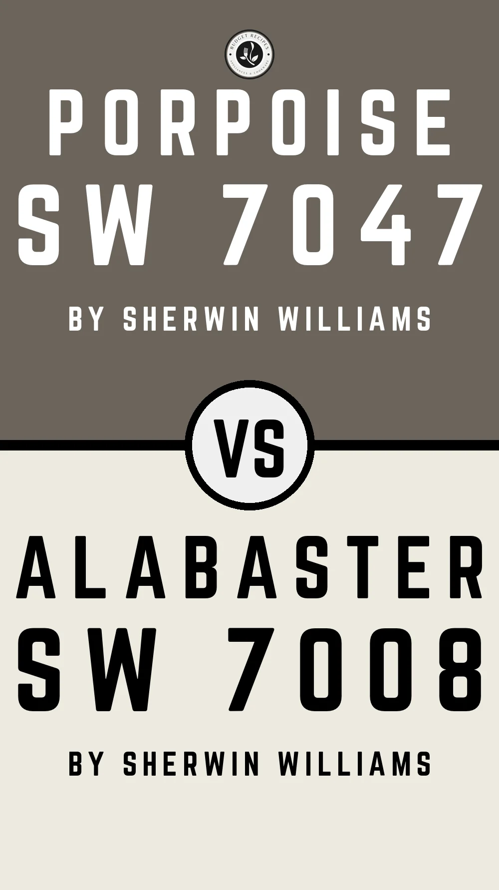 Porpoise SW 7047 vs Alabaster SW 7008