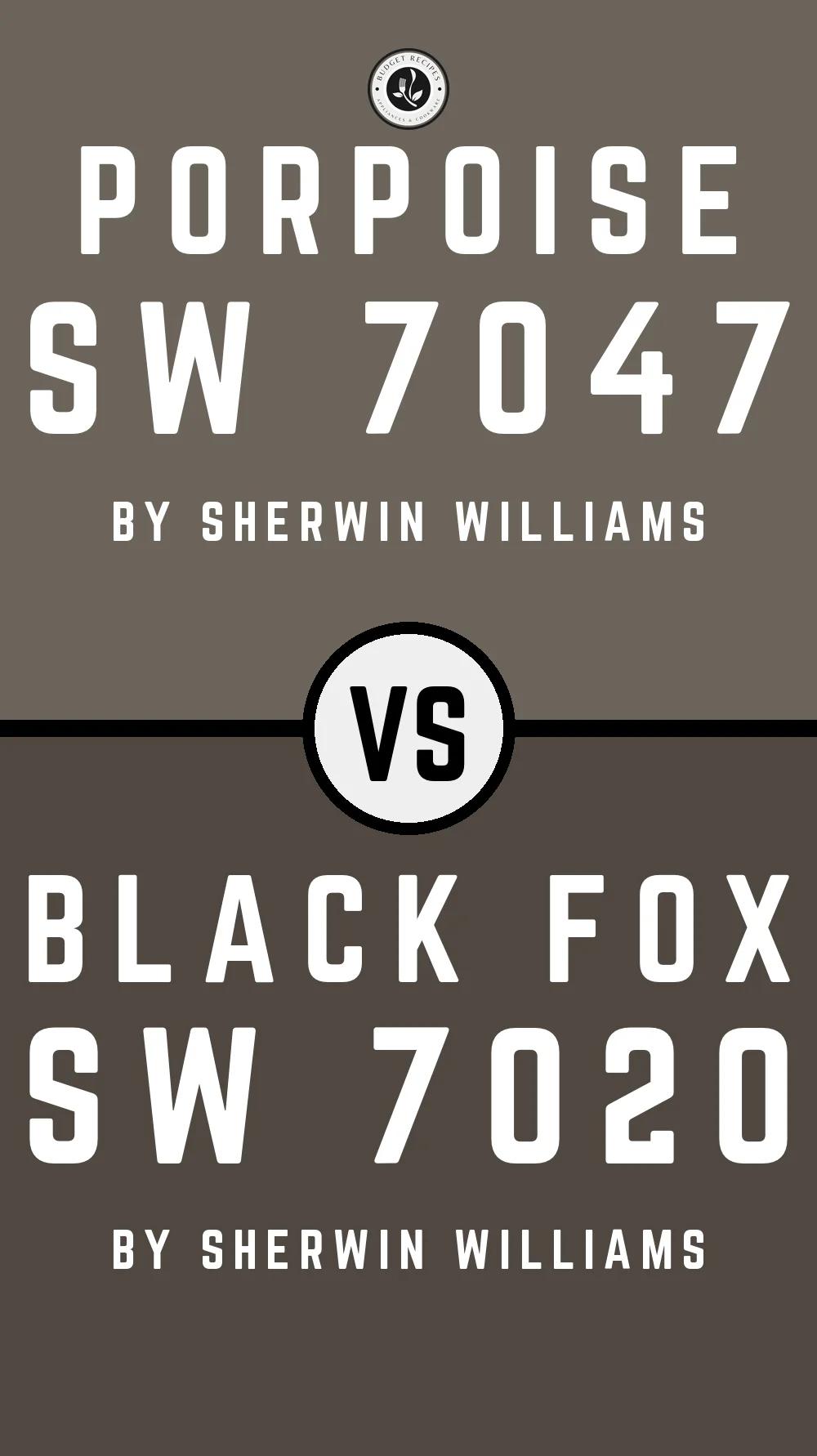 Porpoise by Sherwin Williams SW 7047 vs Black Fox SW 7020