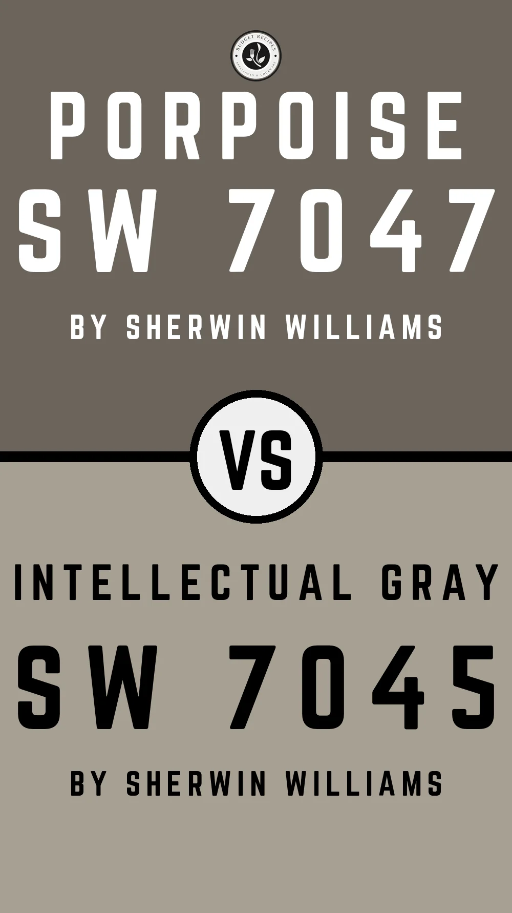 Porpoise by Sherwin Williams SW 7047 vs Intellectual Gray SW 7045