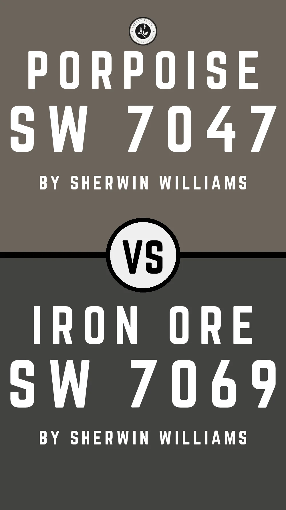Porpoise by Sherwin Williams SW 7047 vs Iron Ore SW 7069