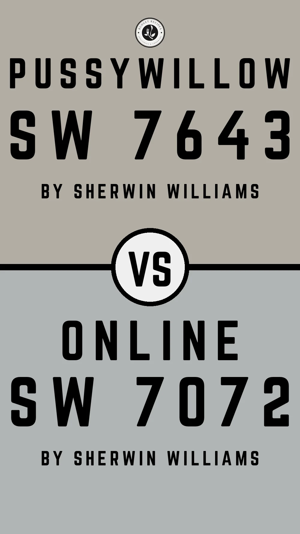Pussywillow by Sherwin Williams SW 7643 vs Online SW 7072