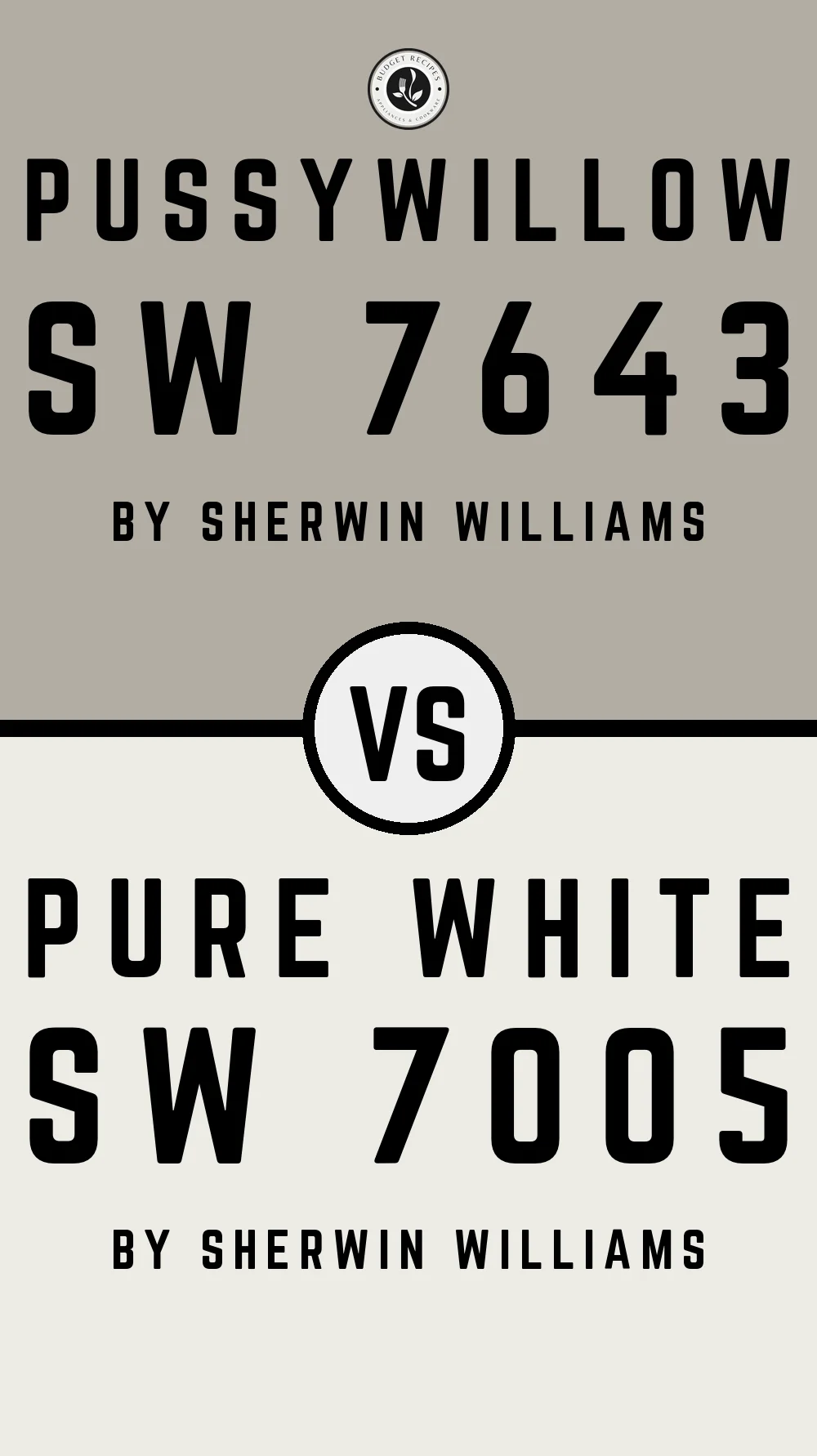 Pussywillow SW 7643 vs Pure White SW 7005