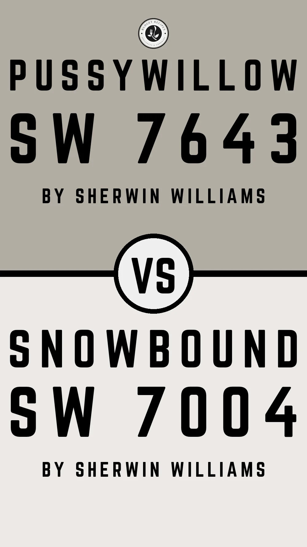 Pussywillow SW 7643 vs Snowbound SW 7004