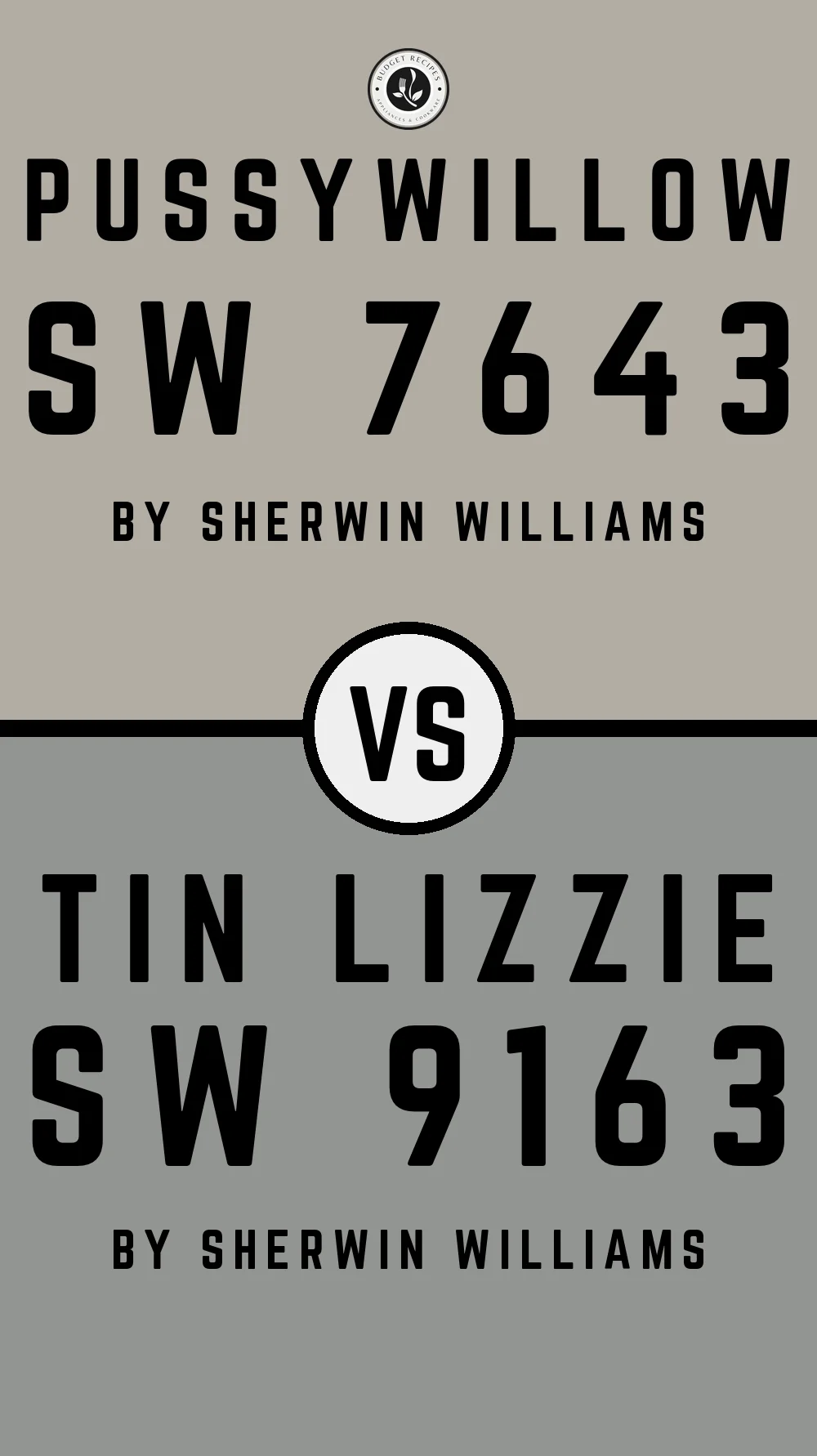 Pussywillow SW 7643 vs Tin Lizzie SW 9163