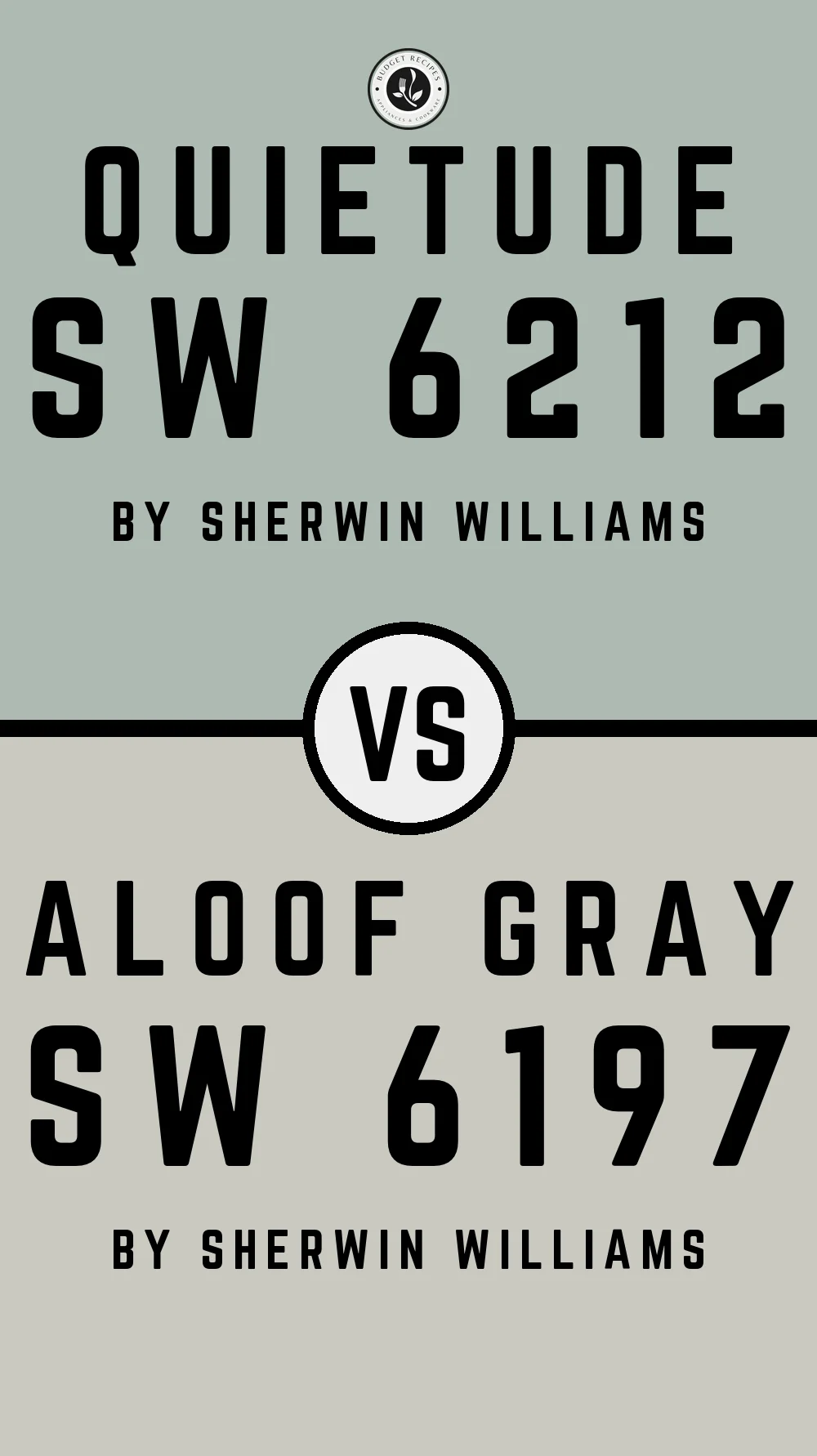 Quietude by Sherwin Williams SW 6212 vs Aloof Gray SW 6197
