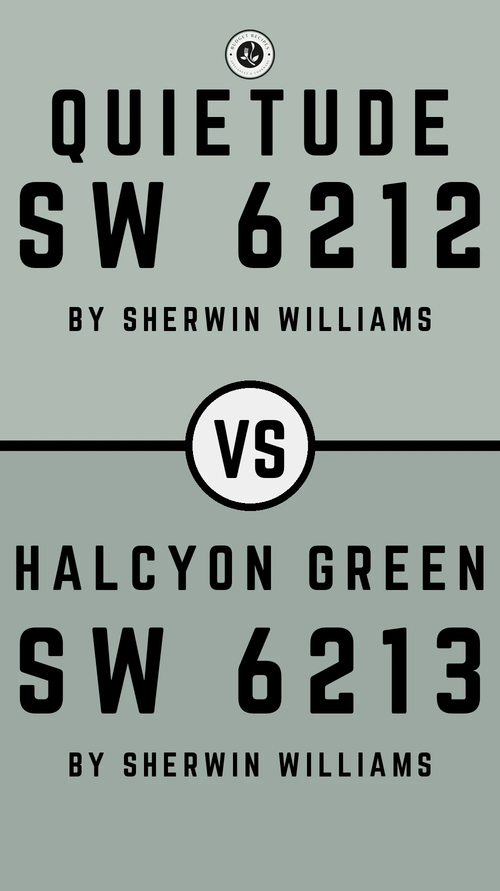 Quietude by Sherwin Williams SW 6212 vs Halcyon Green SW 6213