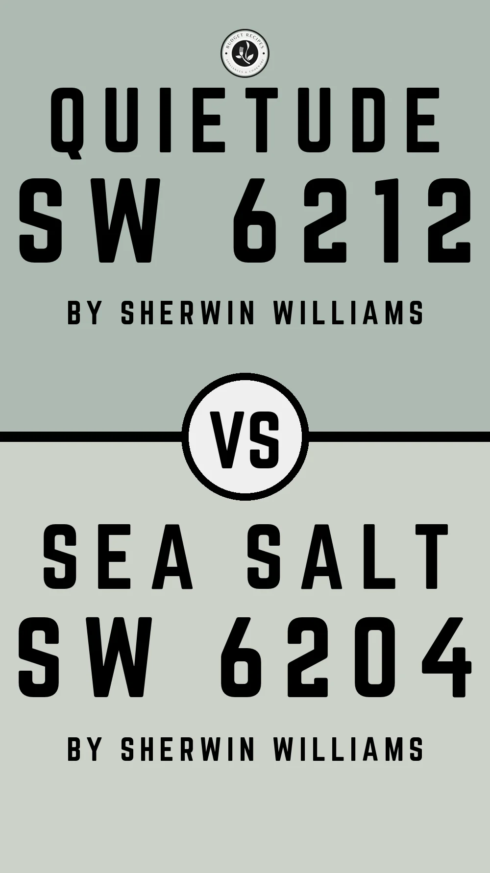 Quietude by Sherwin Williams SW 6212 vs Sea Salt SW 6204