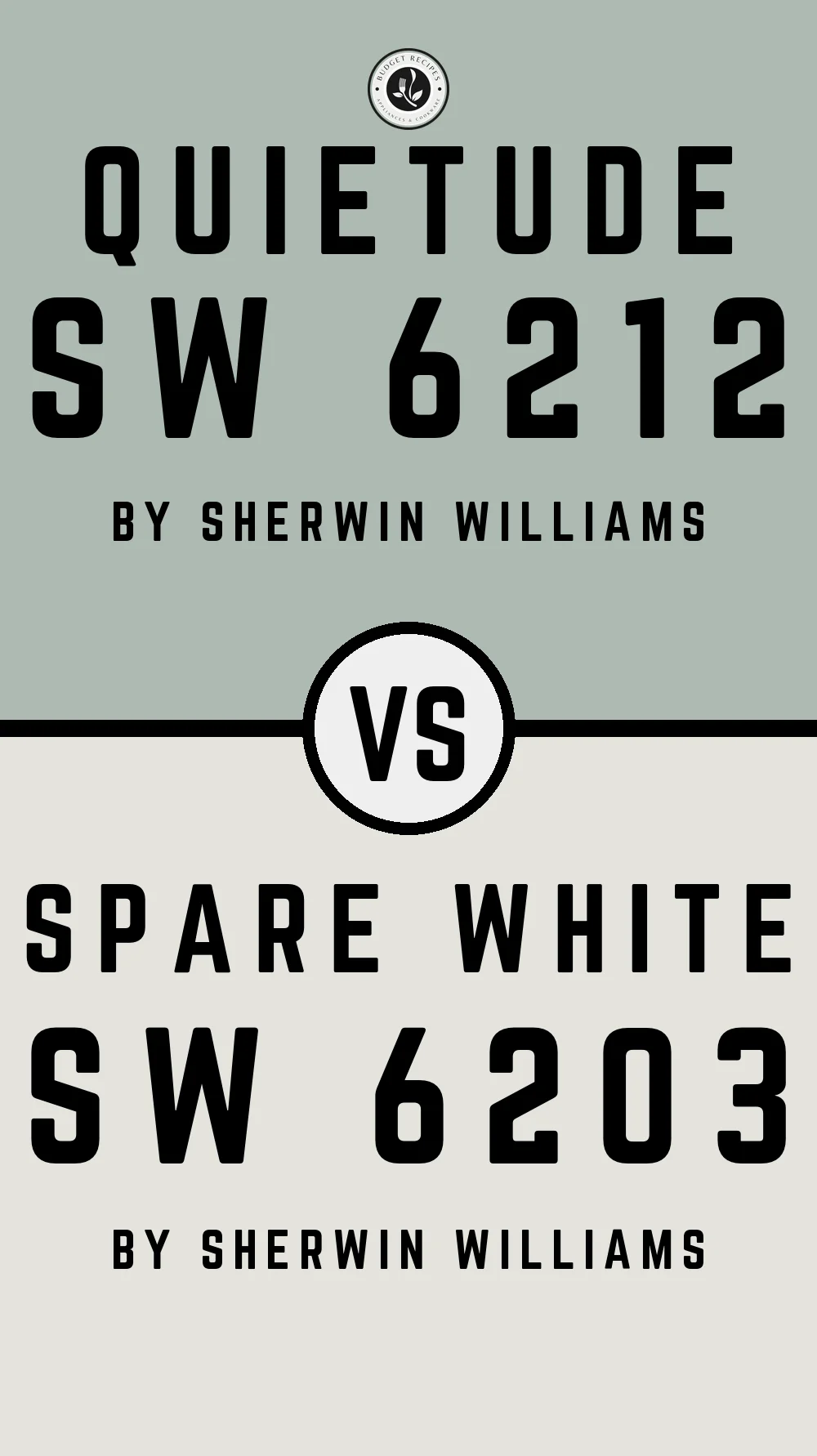 Quietude SW 6212 vs Spare White SW 6203