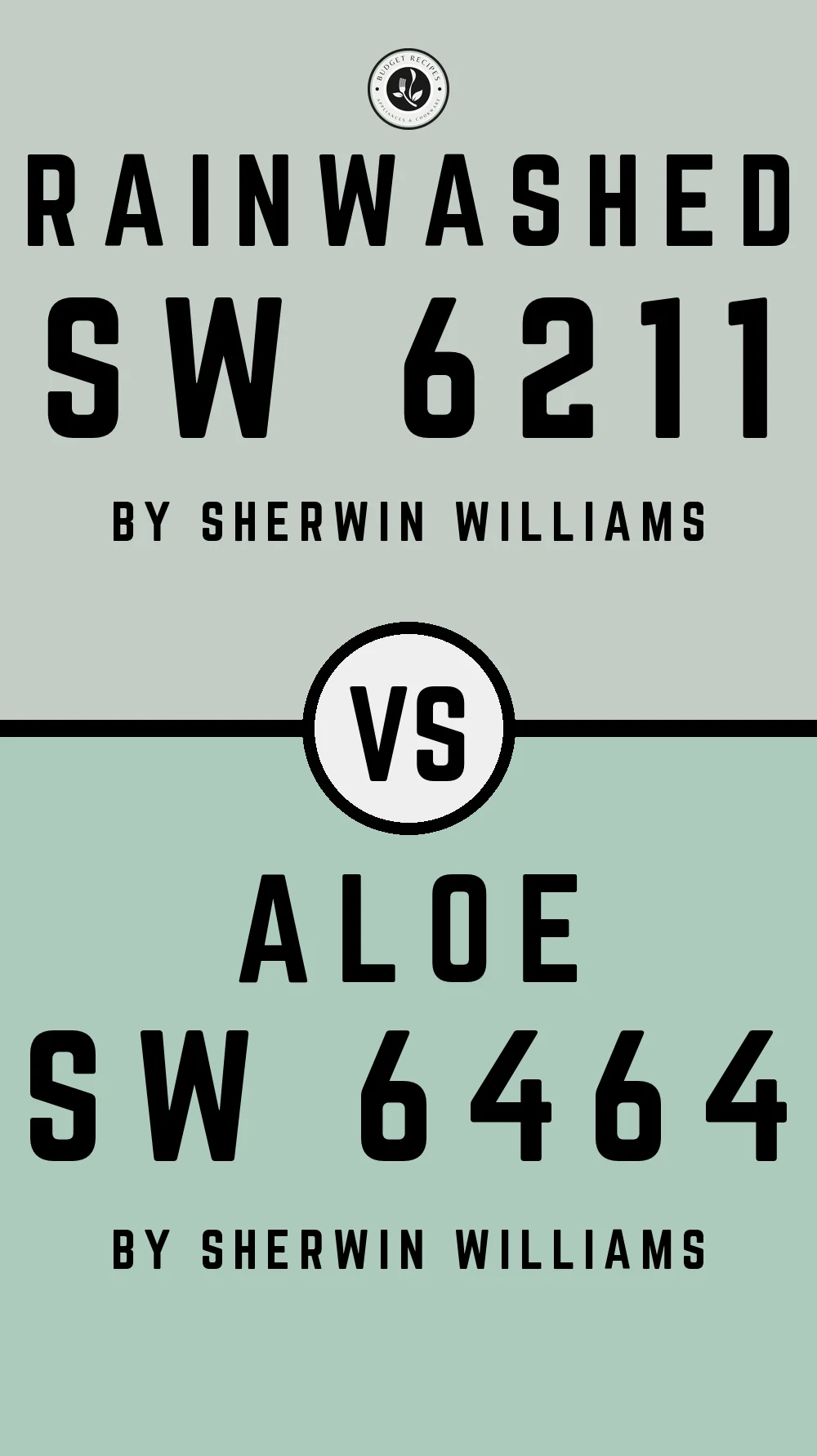 Rainwashed by Sherwin Williams SW 6211 vs Aloe SW 6464