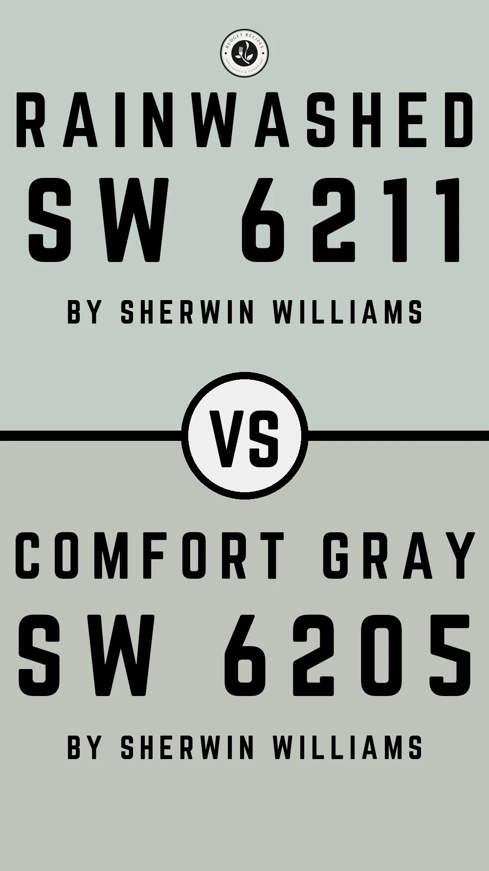 Rainwashed by Sherwin Williams SW 6211 vs Comfort Gray SW 6205