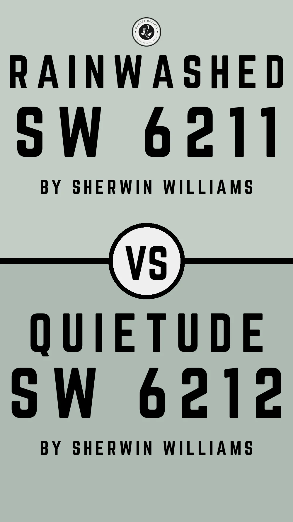 Rainwashed by Sherwin Williams SW 6211 vs Quietude SW 6212