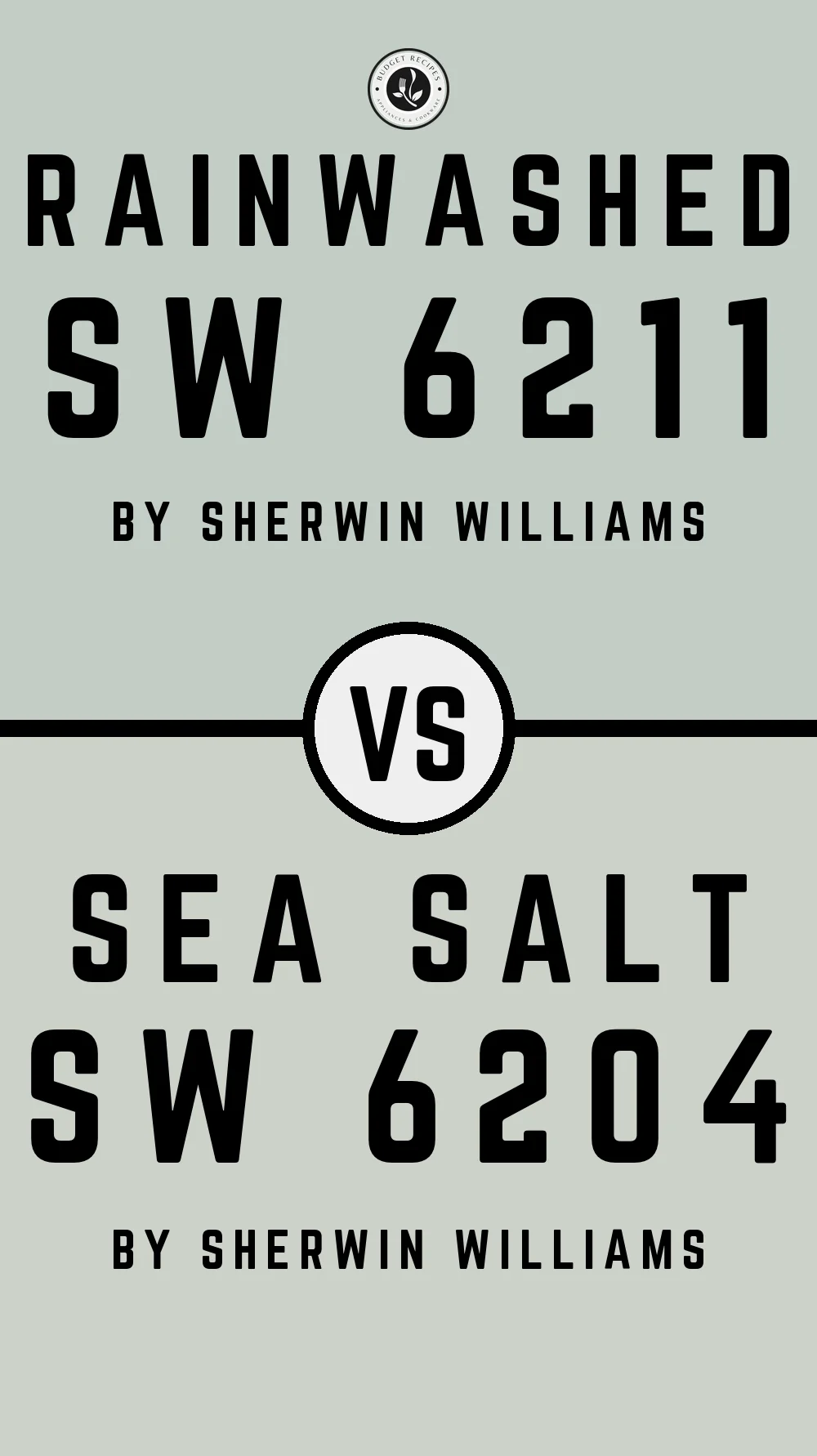 Rainwashed SW 6211 vs Sea Salt SW 6204