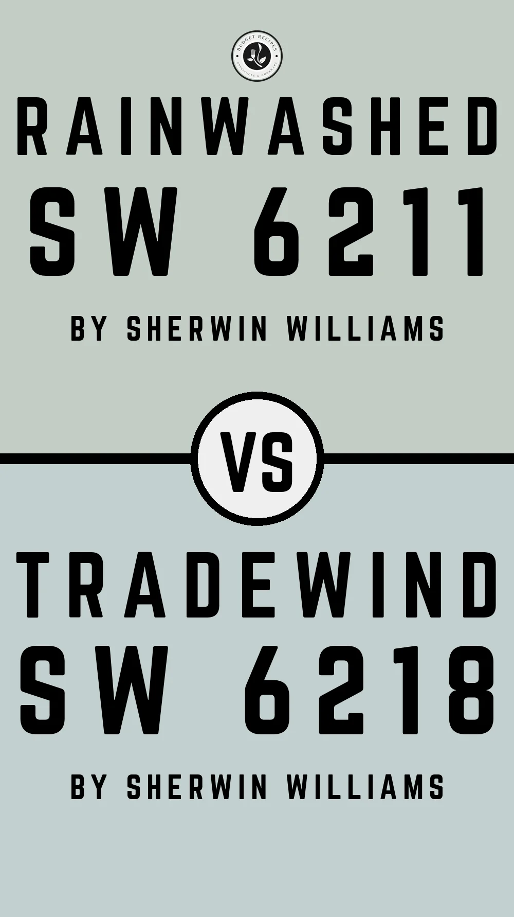 Rainwashed by Sherwin Williams SW 6211 vs Tradewind SW 6218