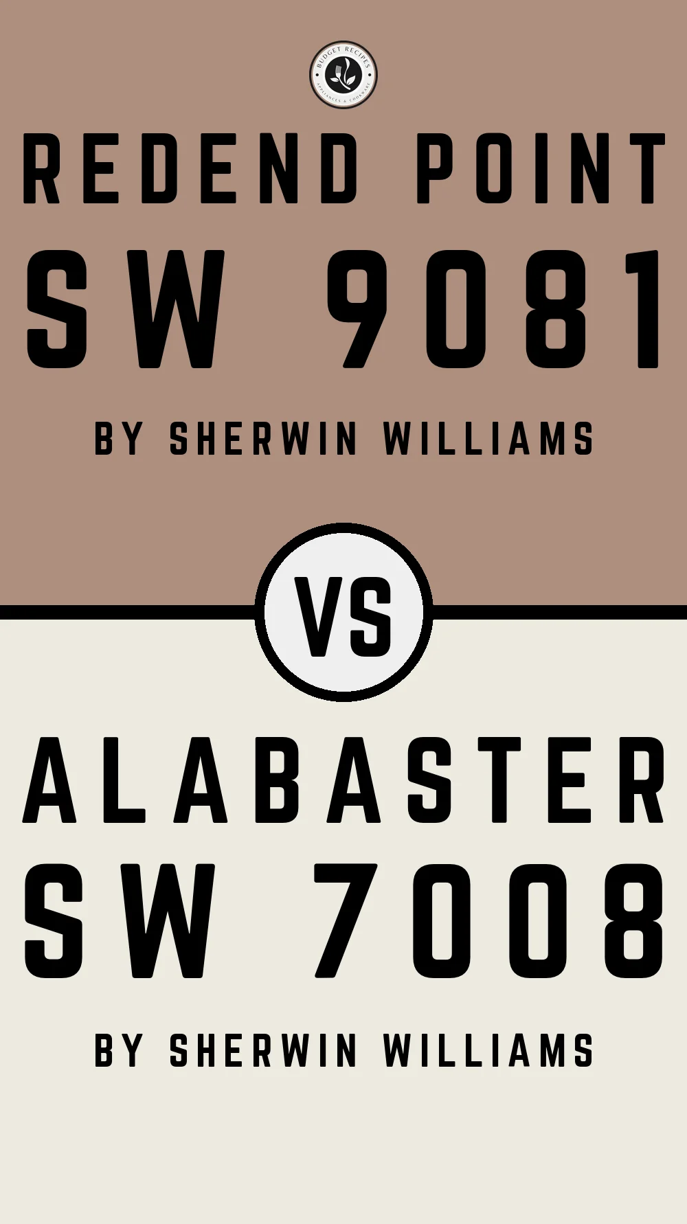 Redend Point SW 9081 vs Alabaster SW 7008