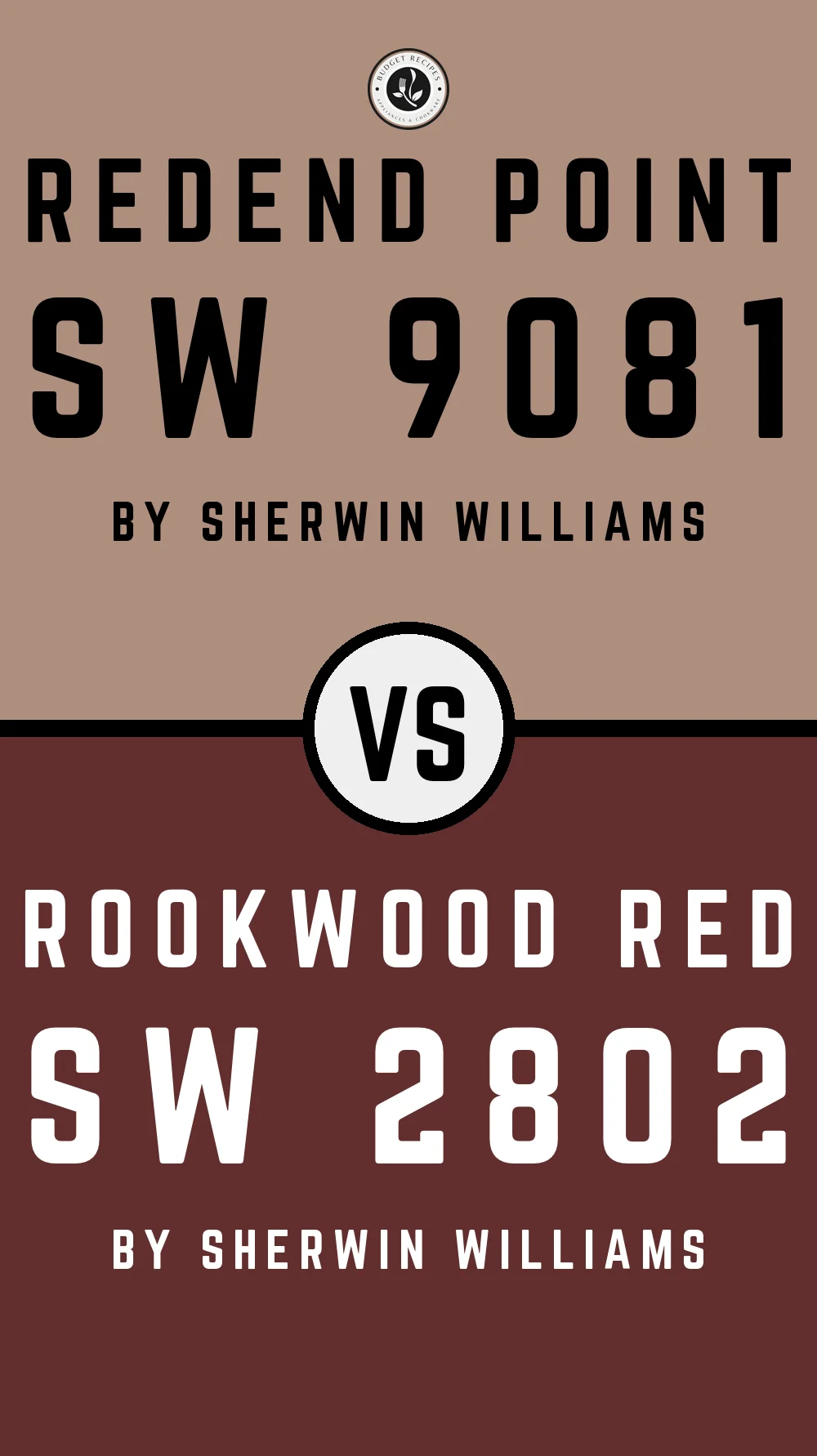 Redend Point by Sherwin Williams SW 9081 vs Rookwood Red SW 2802