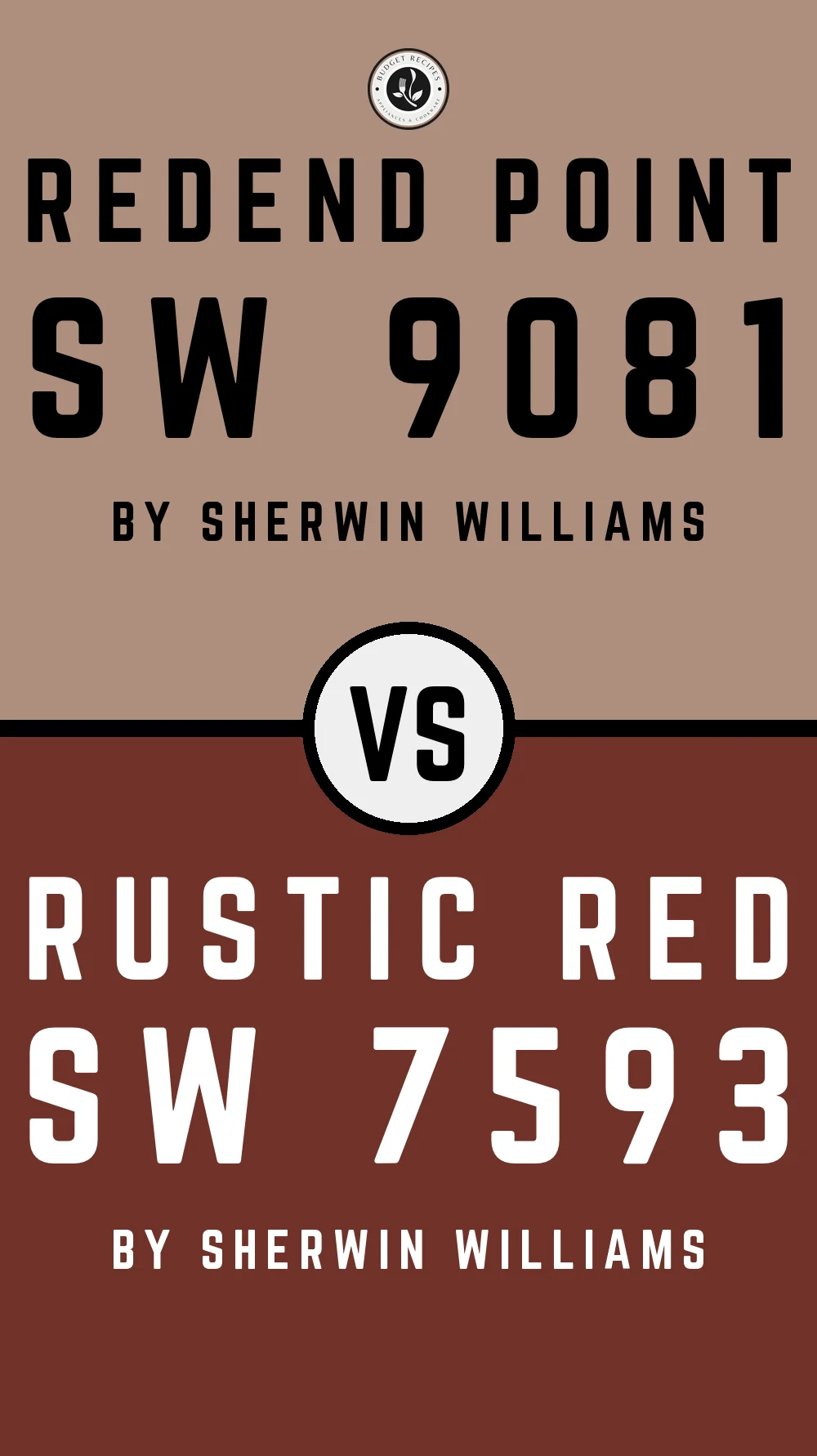 Redend Point by Sherwin Williams SW 9081 vs Rustic Red SW 7593
