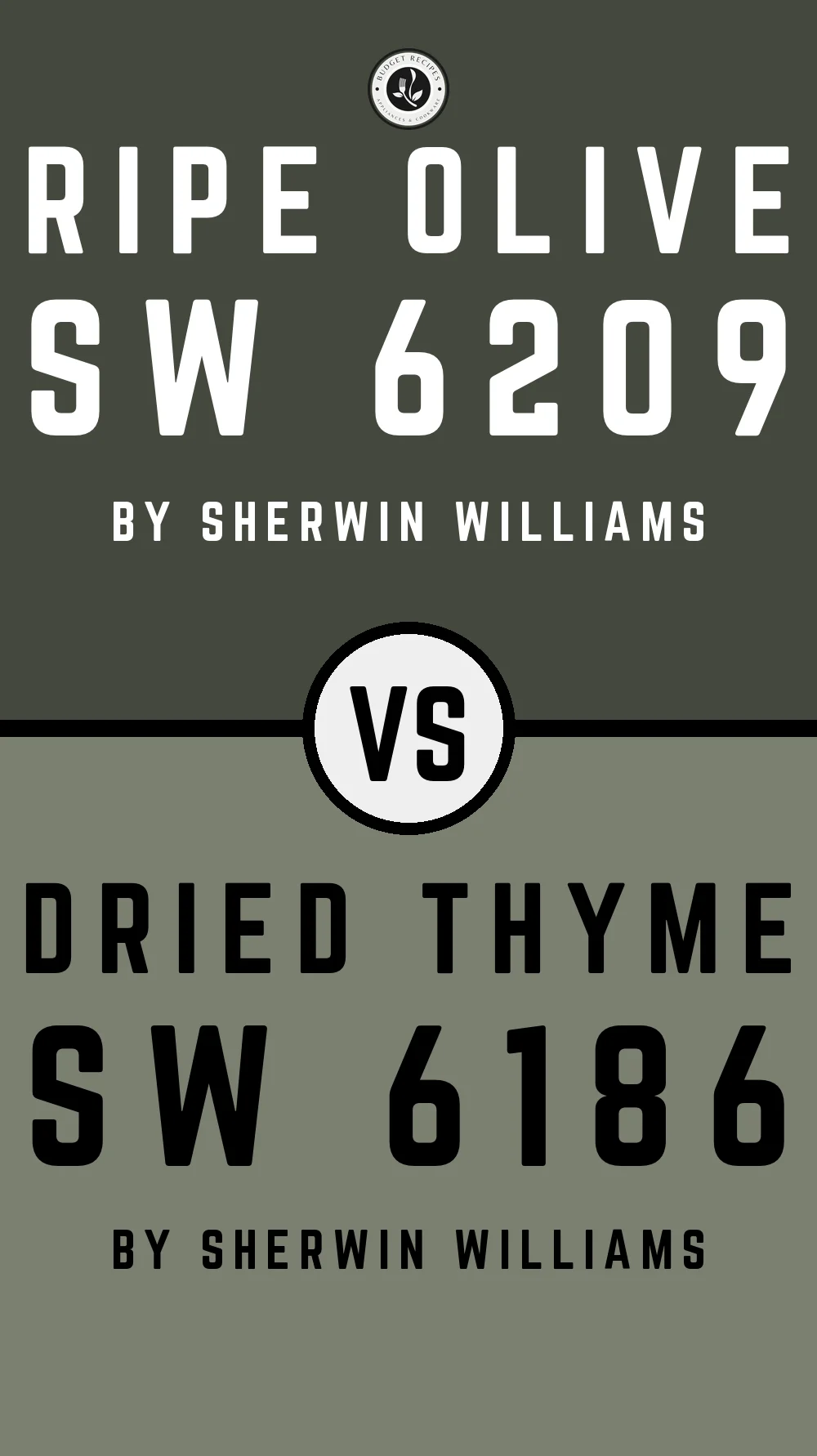 Ripe Olive by Sherwin Williams SW 6209 vs Dried Thyme SW 6186