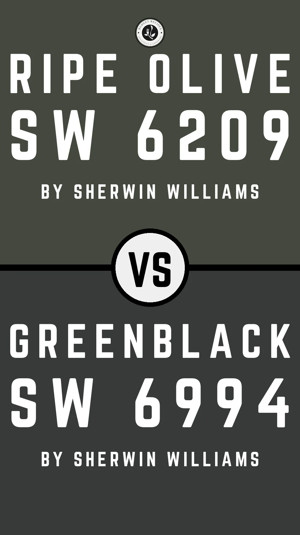 Ripe Olive by Sherwin Williams SW 6209 vs Greenblack SW 6994
