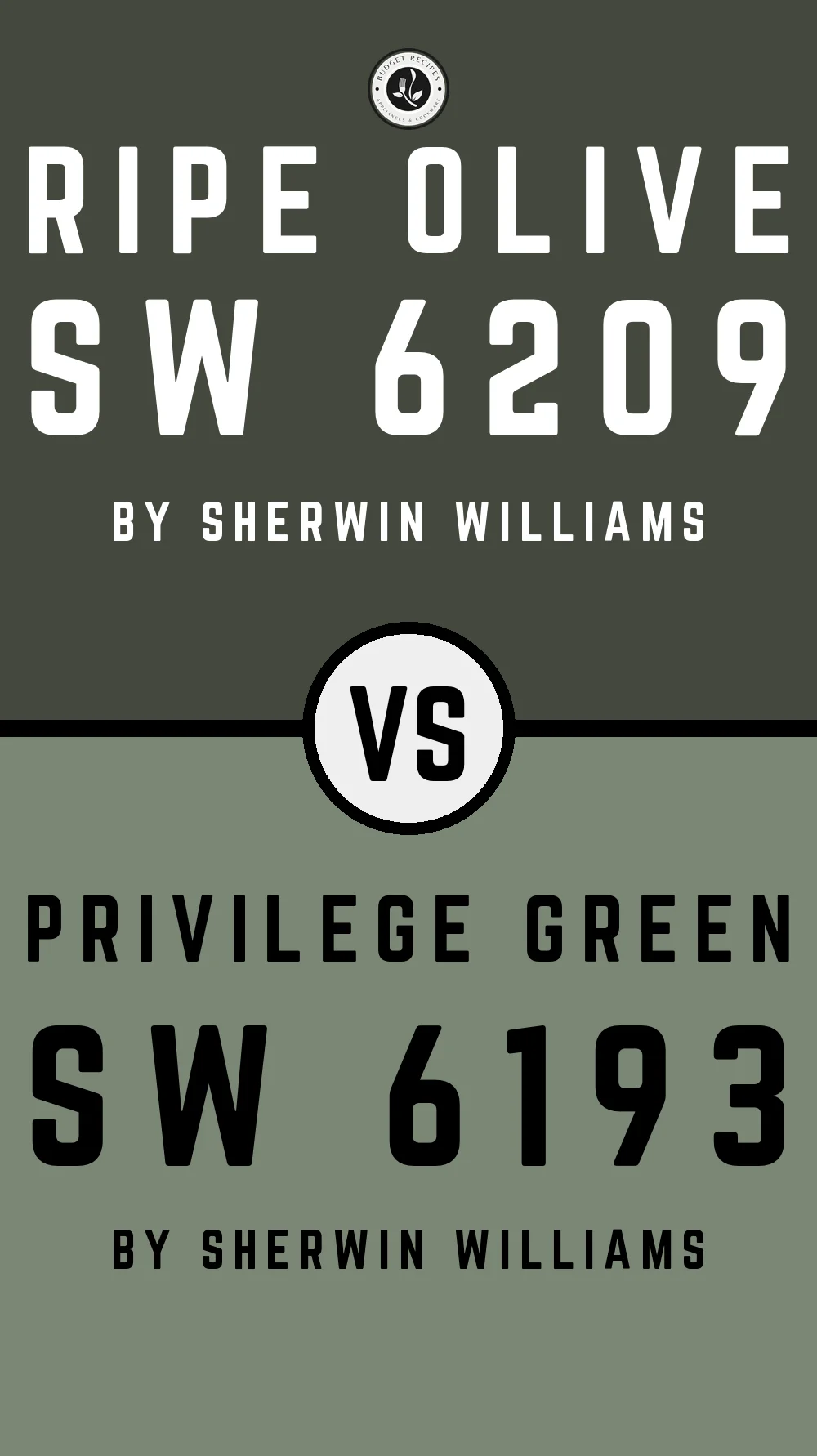 Ripe Olive by Sherwin Williams SW 6209 vs Privilege Green SW 6193