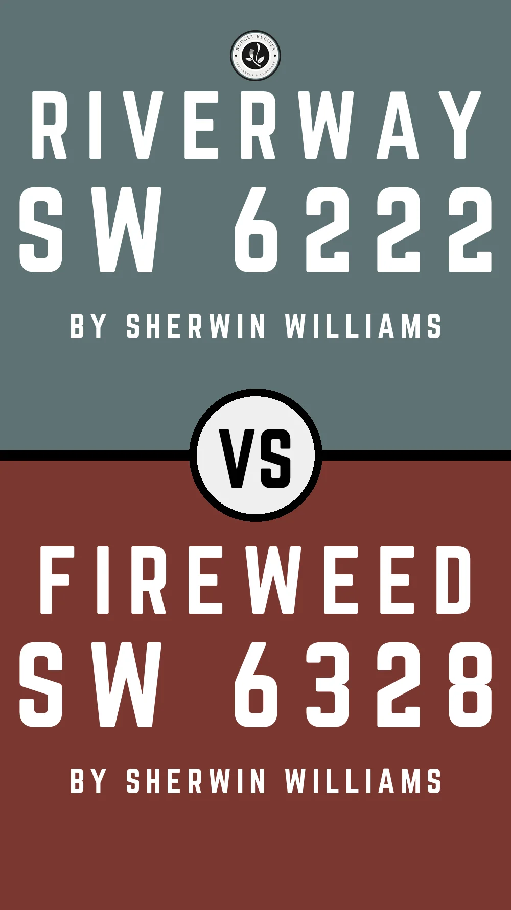 Riverway by Sherwin Williams SW 6222 with Fireweed SW 6328