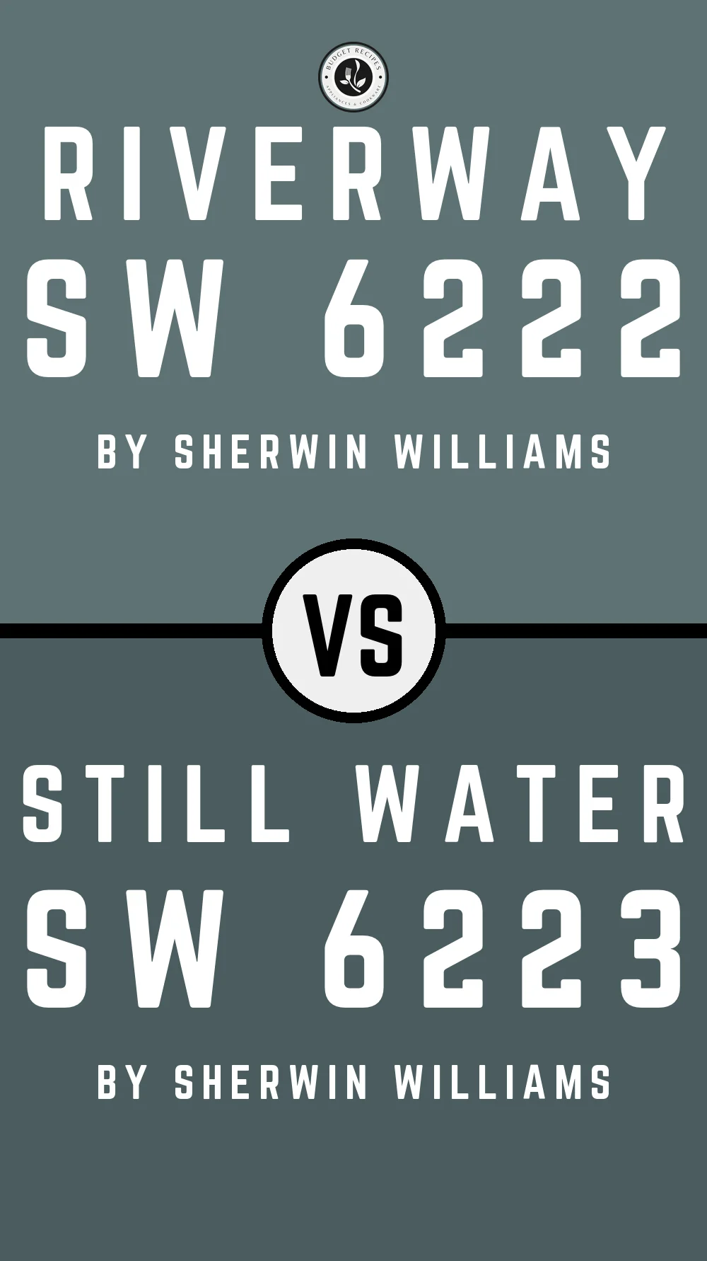 Riverway by Sherwin Williams SW 6222 vs Still Water SW 6223