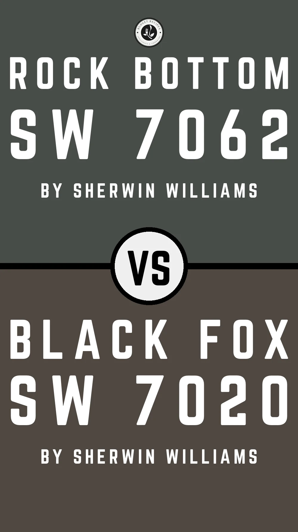 Rock Bottom by Sherwin Williams SW 7062 vs Black Fox SW 7020
