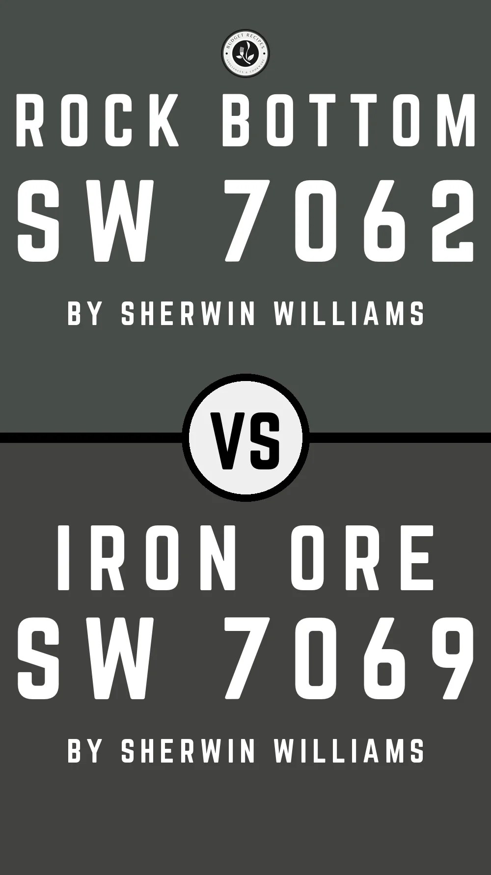 Rock Bottom by Sherwin Williams SW 7062 vs Iron Ore SW 7069