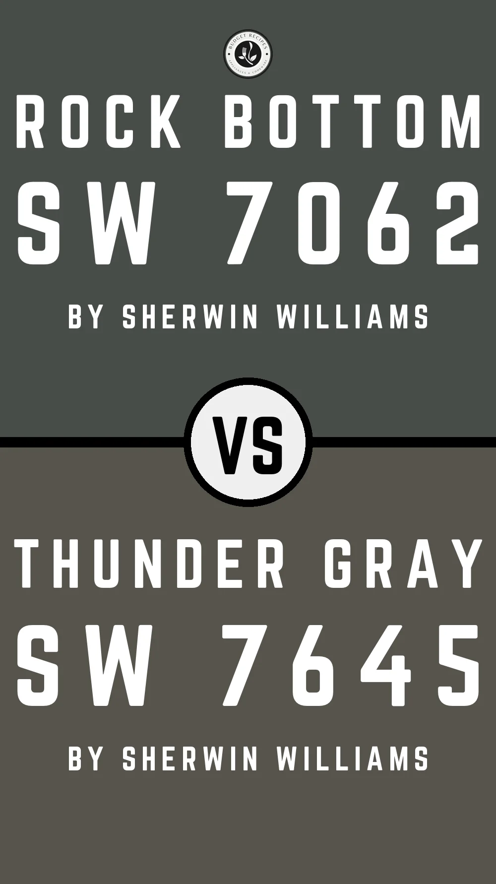 Rock Bottom SW 7062 vs Thunder Gray SW 7645