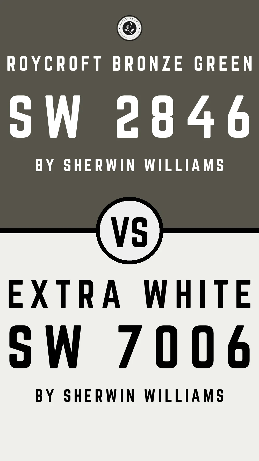 Roycroft Bronze Green SW 2846 vs Extra White SW 7006