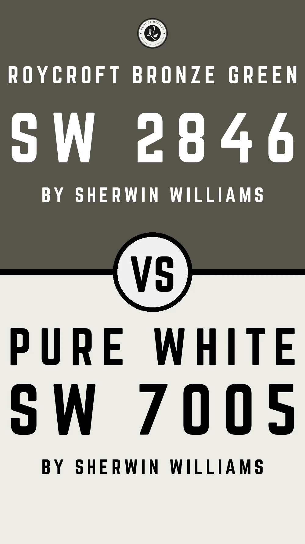 Roycroft Bronze Green SW 2846 vs Pure White SW 7005