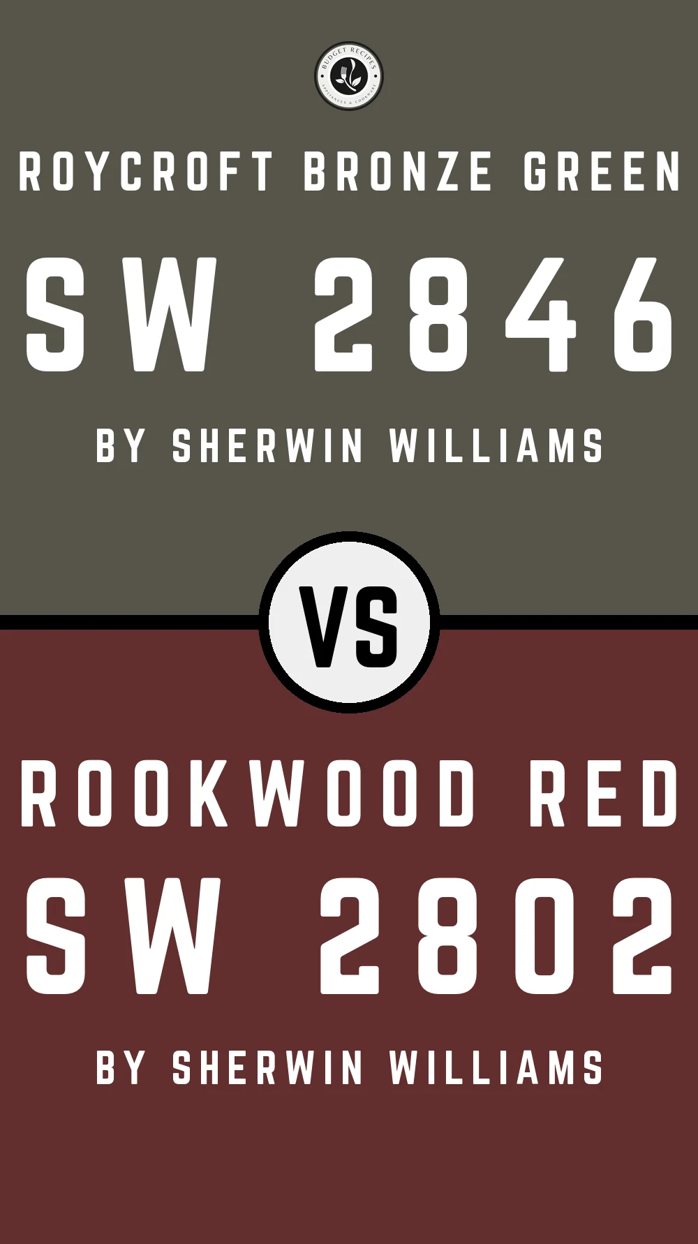 Roycroft Bronze Green SW 2846 vs Rookwood Red SW 2802