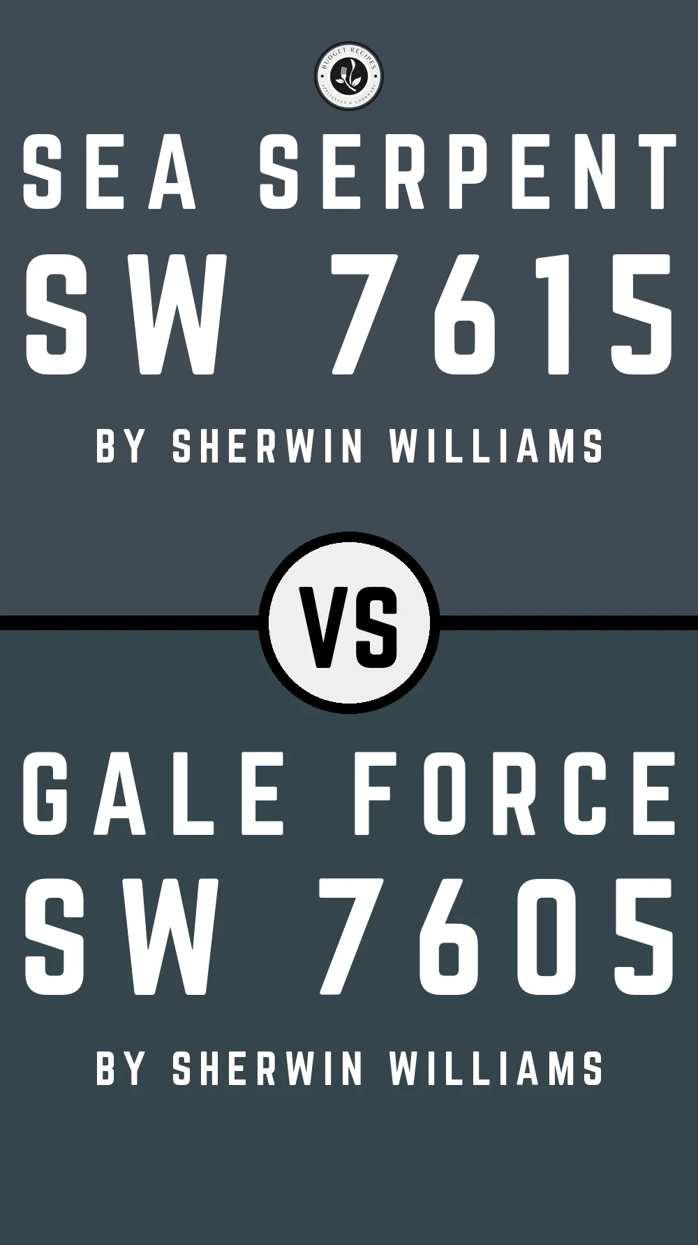 Sea Serpent by Sherwin Williams SW 7615 vs Gale Force SW 7605