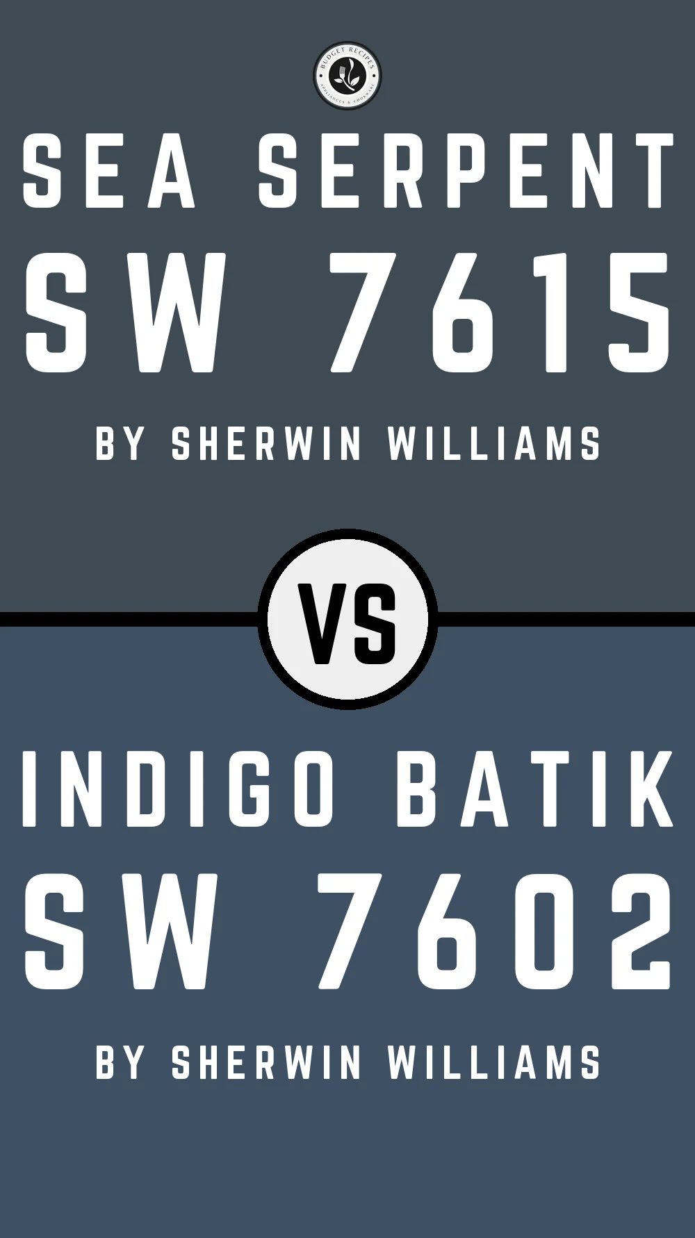 Sea Serpent by Sherwin Williams SW 7615 vs Indigo Batik SW 7602