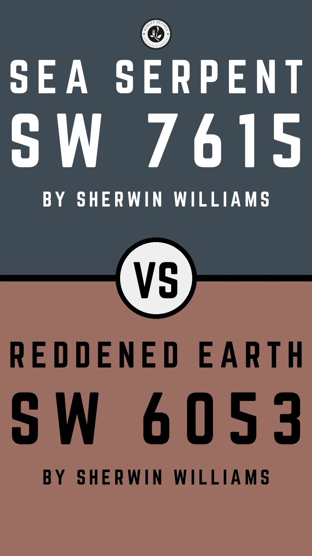Sea Serpent by Sherwin Williams SW 7615 with Reddened Earth SW 6053