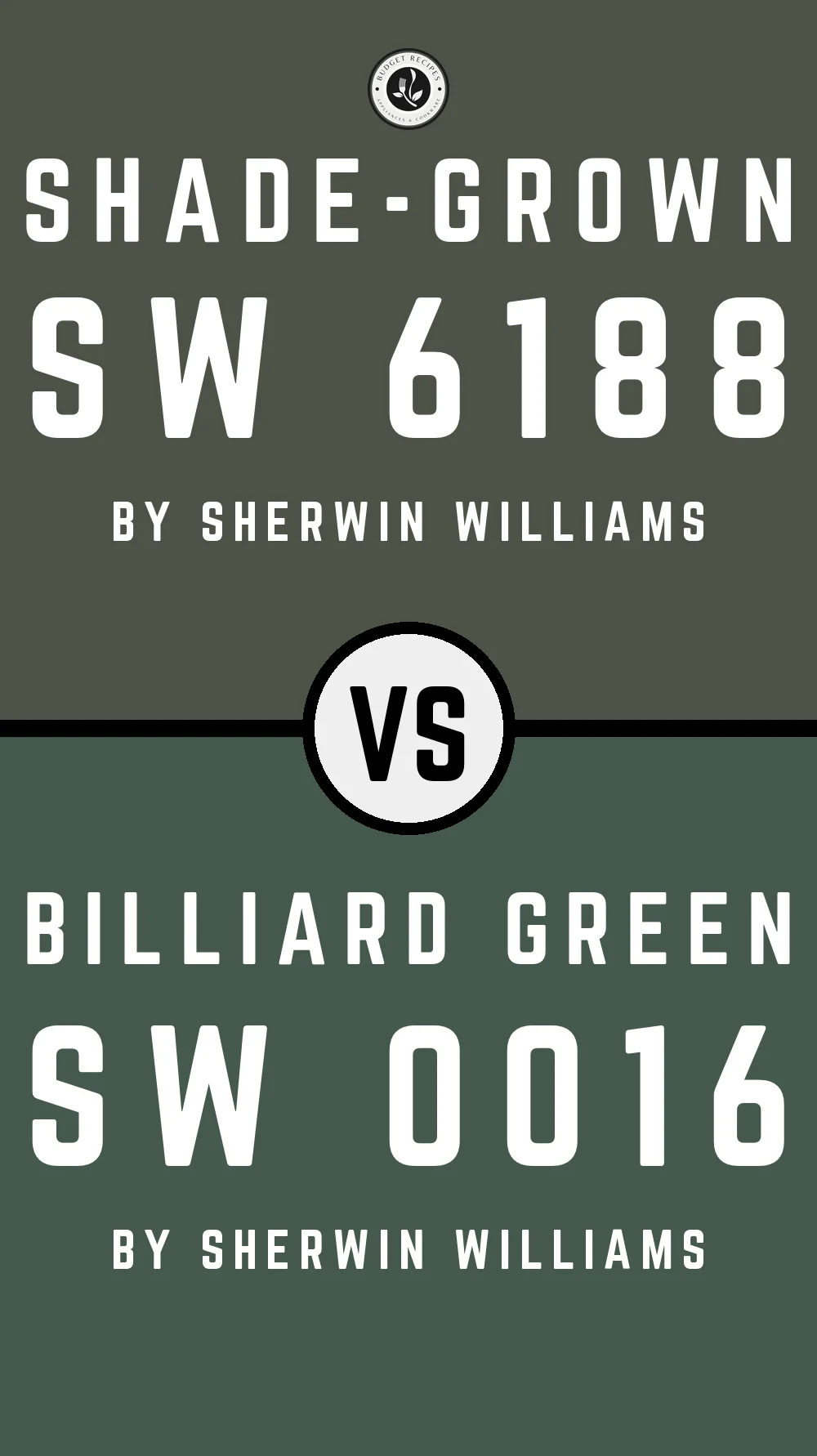 Shade-Grown by Sherwin Williams SW 6188 vs Billiard Green SW 0016