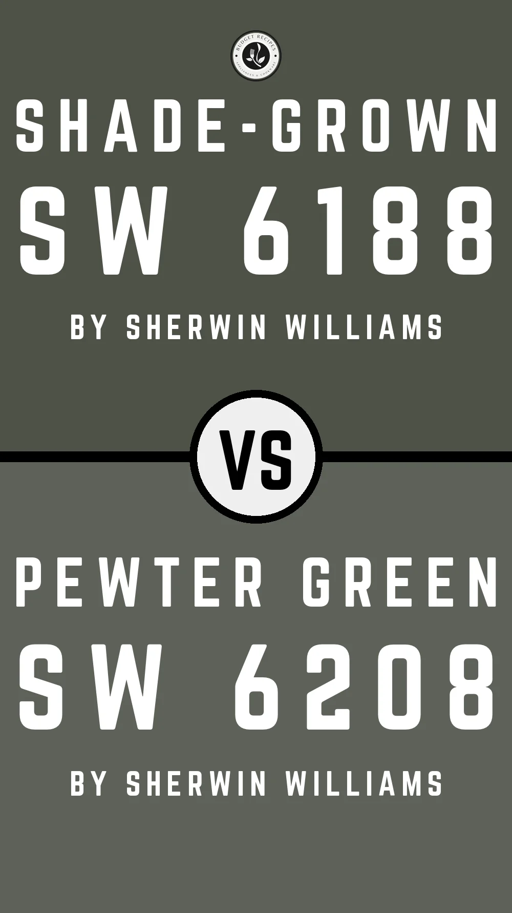 Shade-Grown by Sherwin Williams SW 6188 vs Pewter Green SW 6208