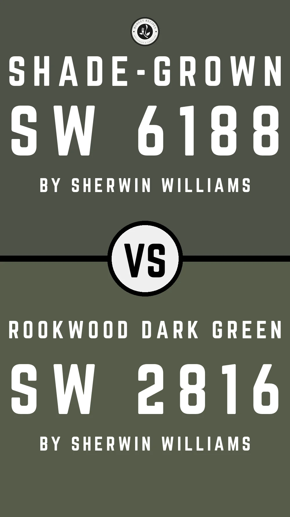 Shade-Grown by Sherwin Williams SW 6188 vs Rookwood Dark Green SW 2816