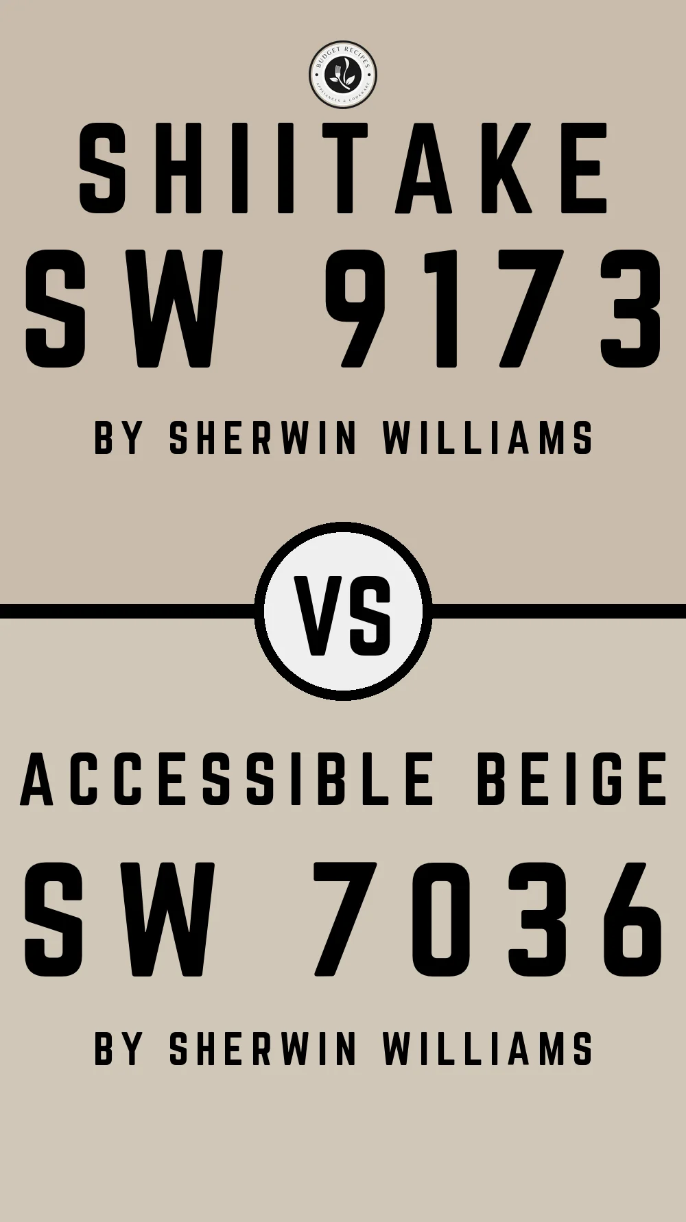 Shiitake by Sherwin Williams SW 9173 vs Accessible Beige SW 7036