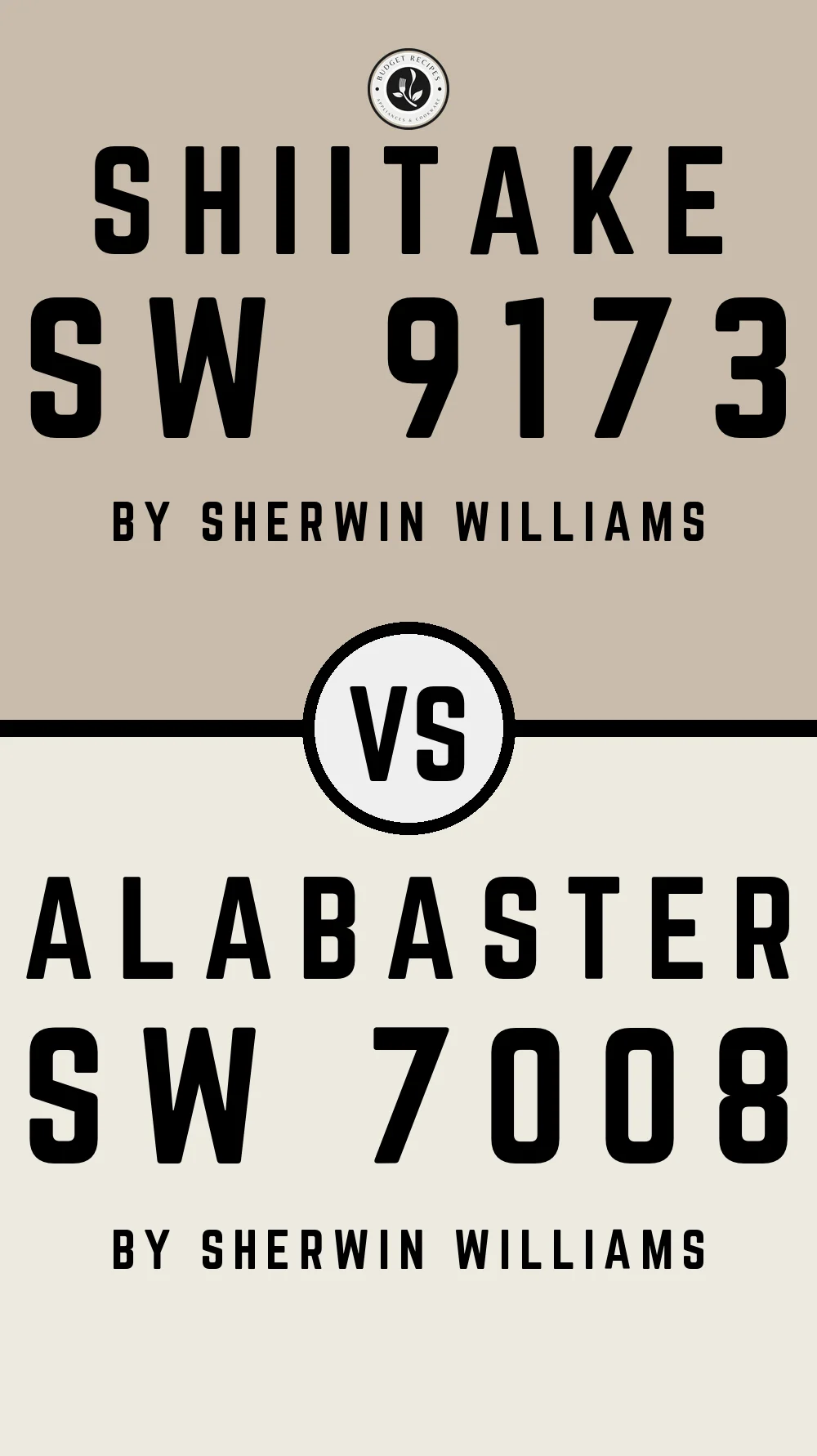 Shiitake SW 9173 vs Alabaster SW 7008