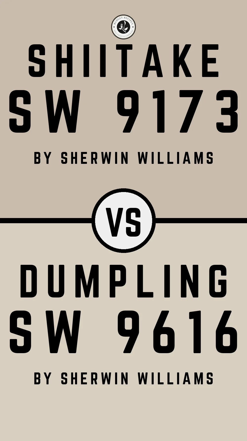 Shiitake by Sherwin Williams SW 9173 vs Dumpling SW 9616