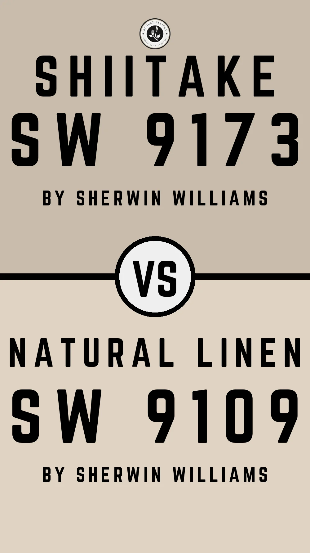 Shiitake by Sherwin Williams SW 9173 vs Natural Linen SW 9109