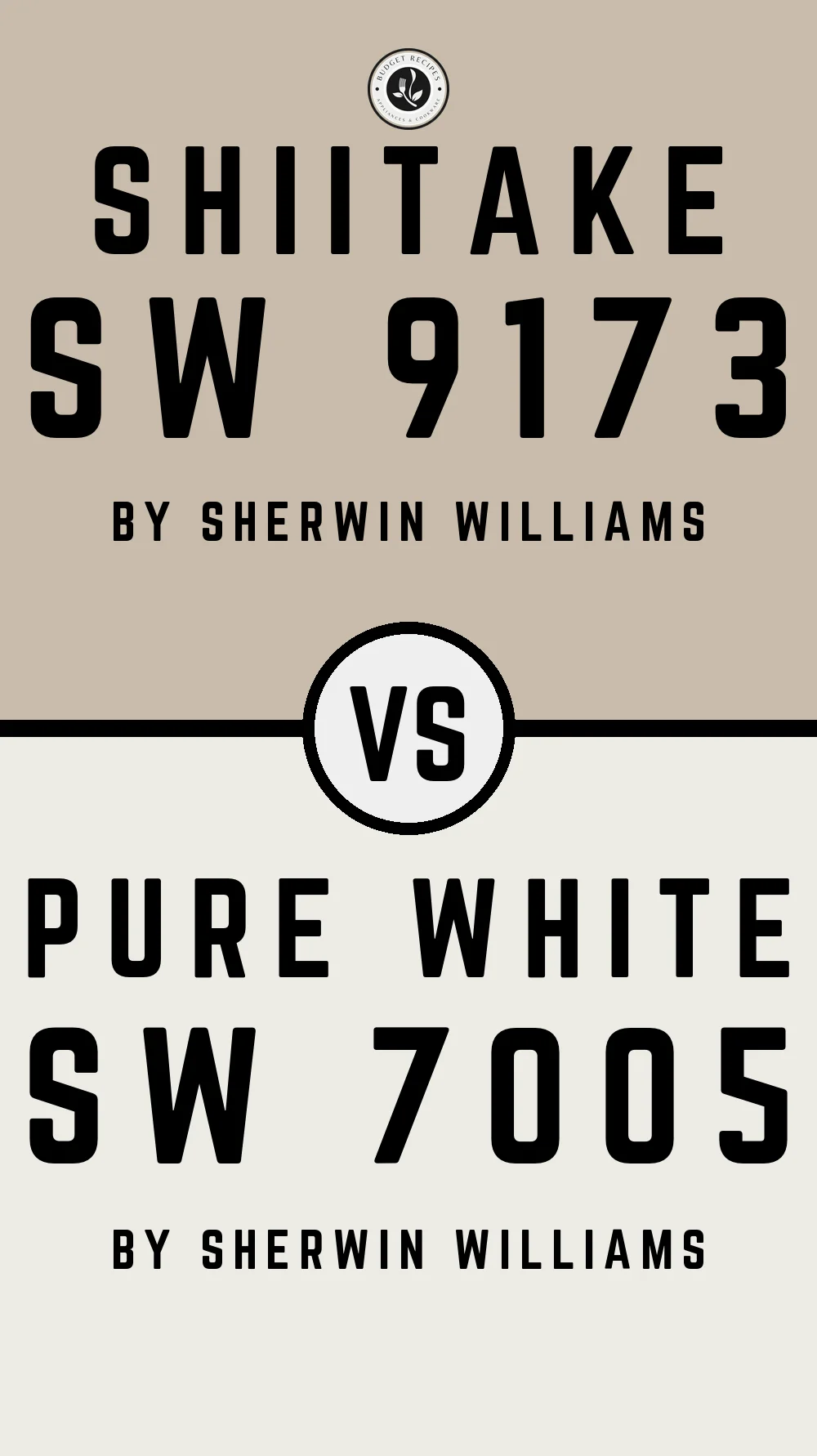 Shiitake SW 9173 vs Pure White SW 7005