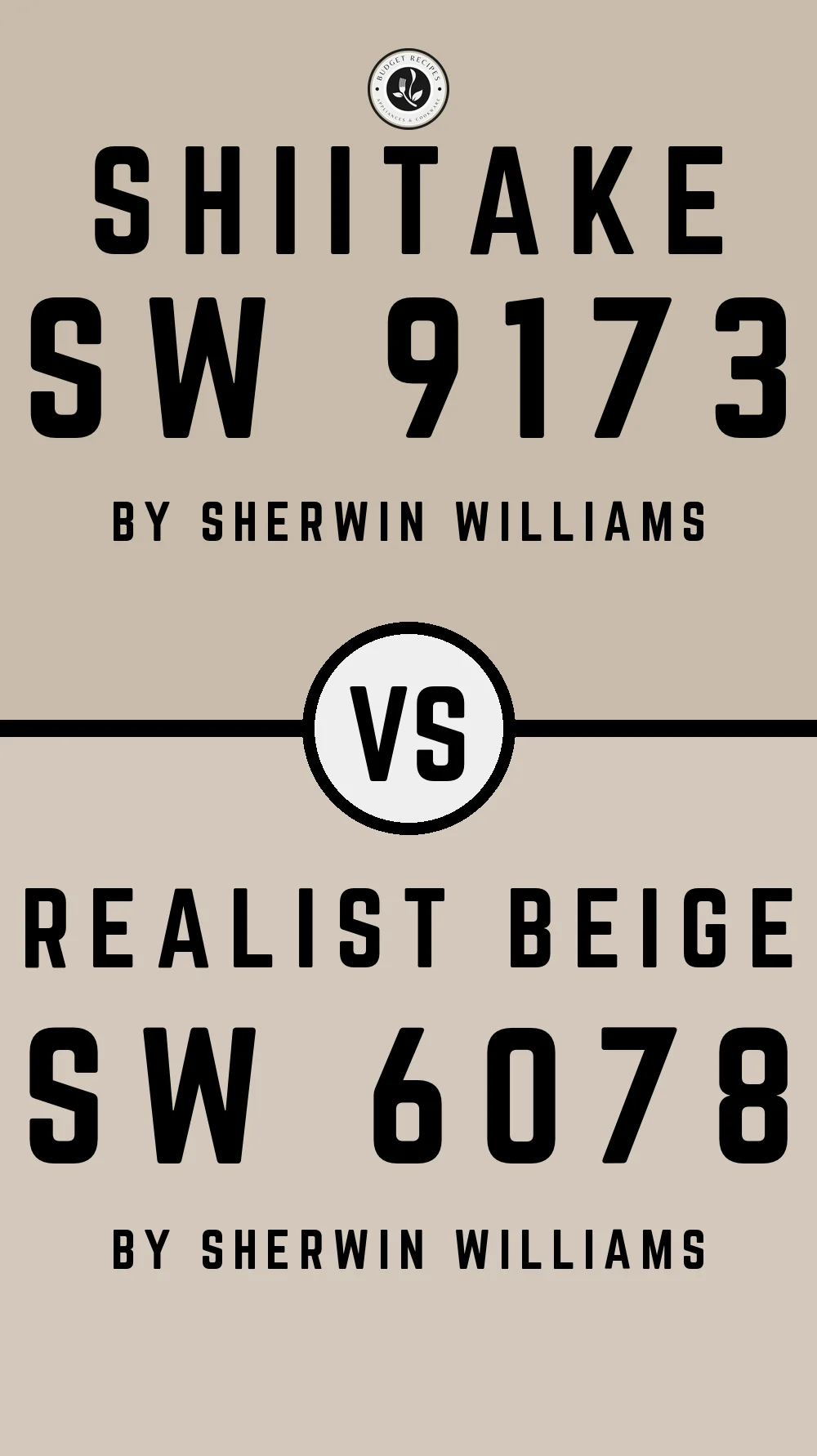 Shiitake by Sherwin Williams SW 9173 vs Realist Beige SW 6078