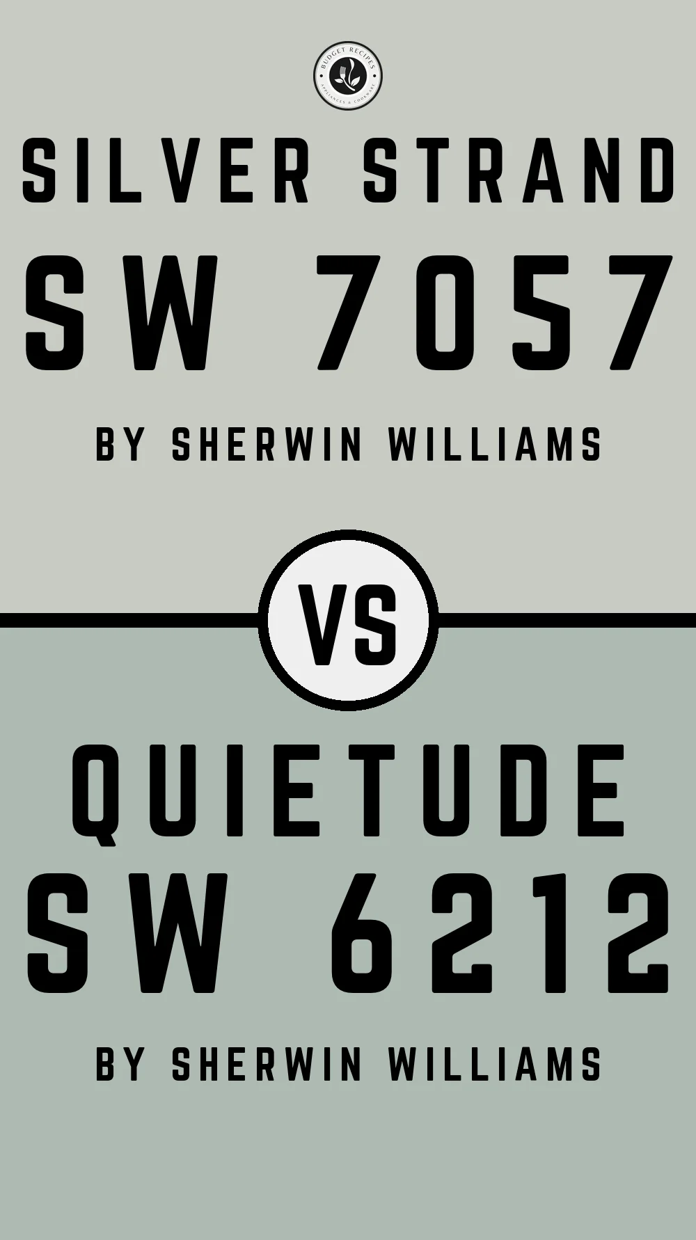 Silver Strand by Sherwin Williams SW 7057 vs Quietude SW 6212