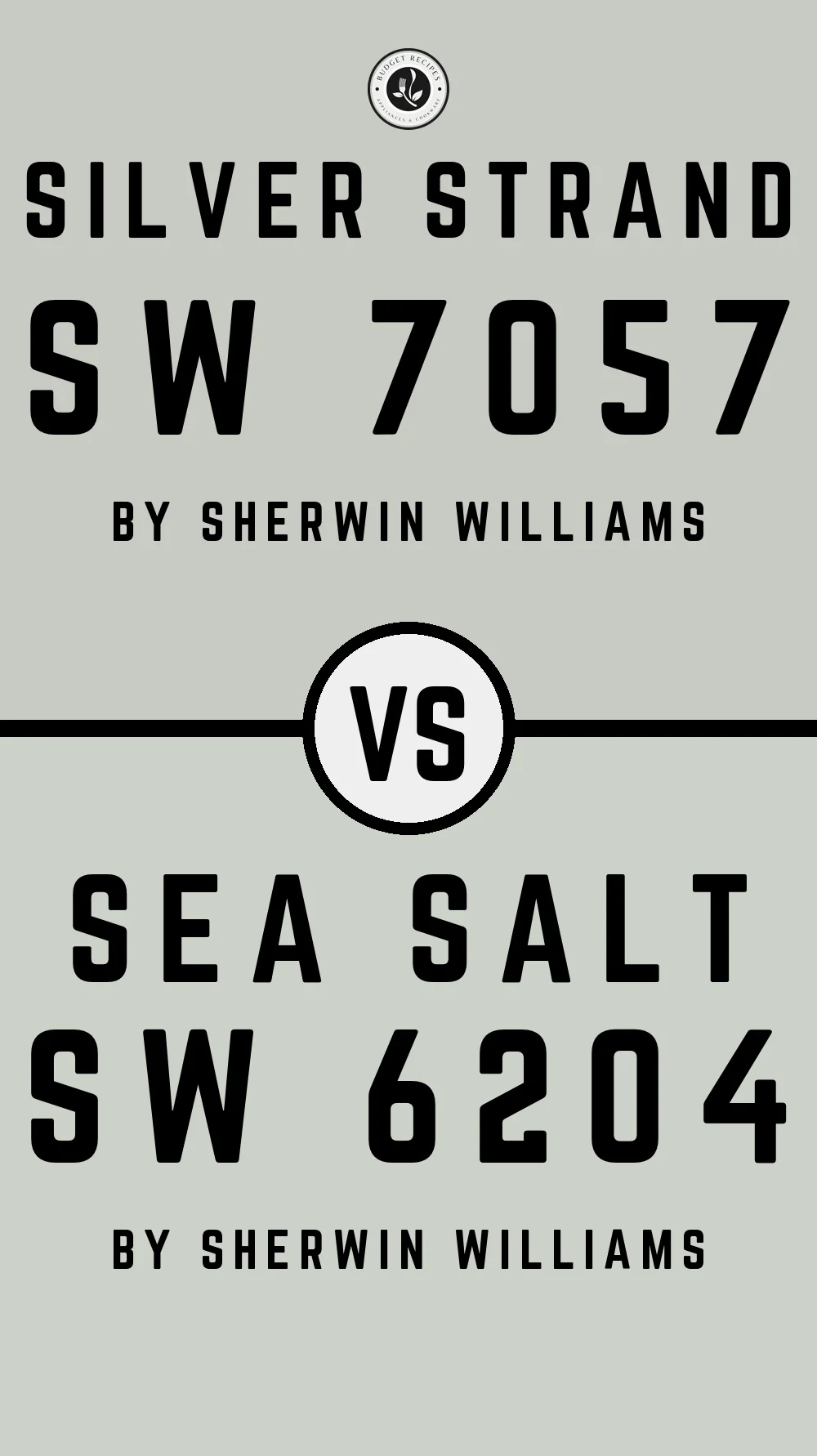 Silver Strand by Sherwin Williams SW 7057 vs Sea Salt SW 6204